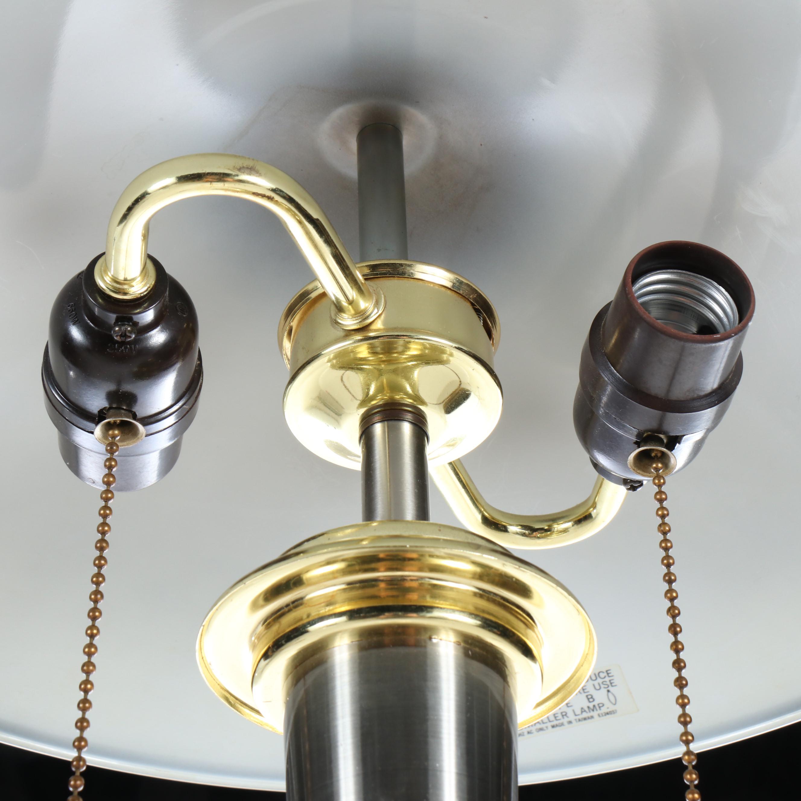 Postmodern Style Chrome and Brass Finish Floor Lamp