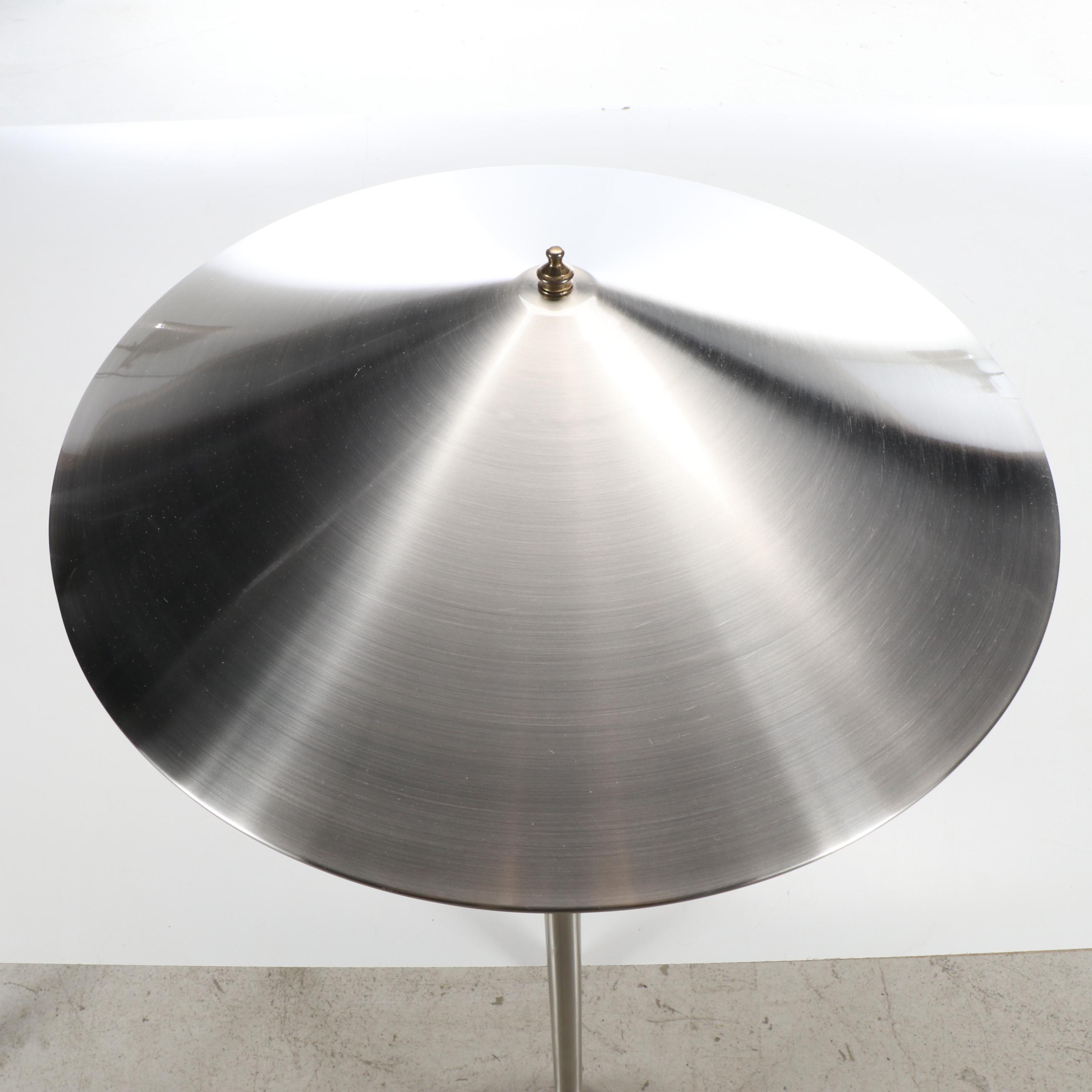 Postmodern Style Chrome and Brass Finish Floor Lamp