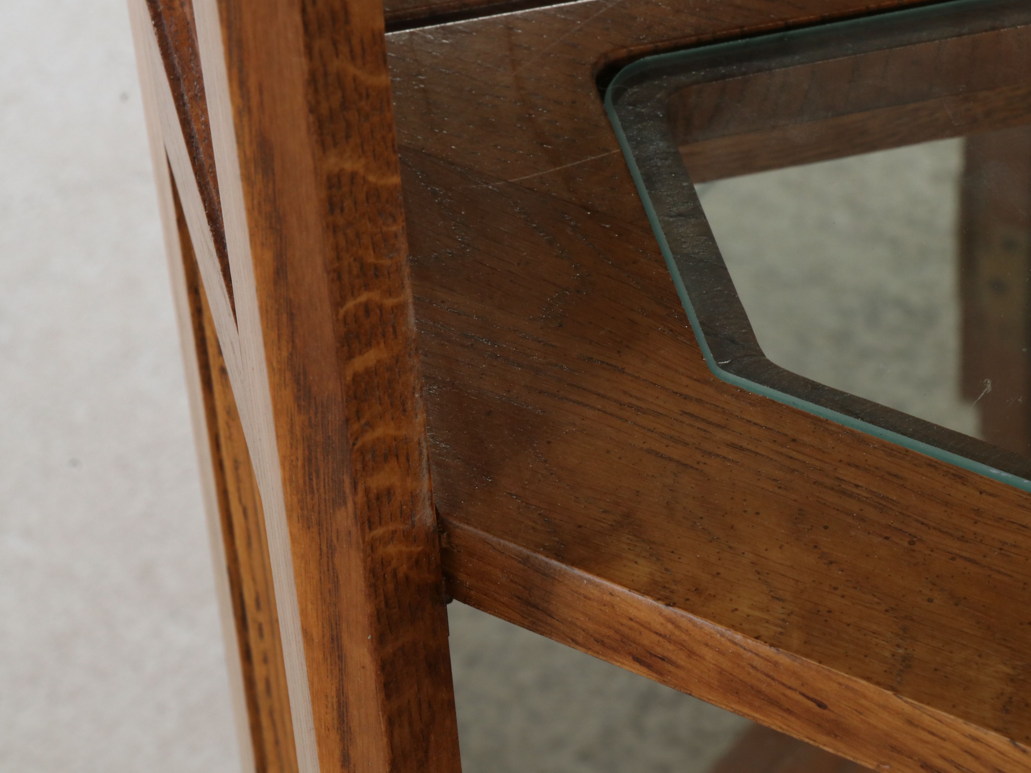 Oak Corner Display Cabinet