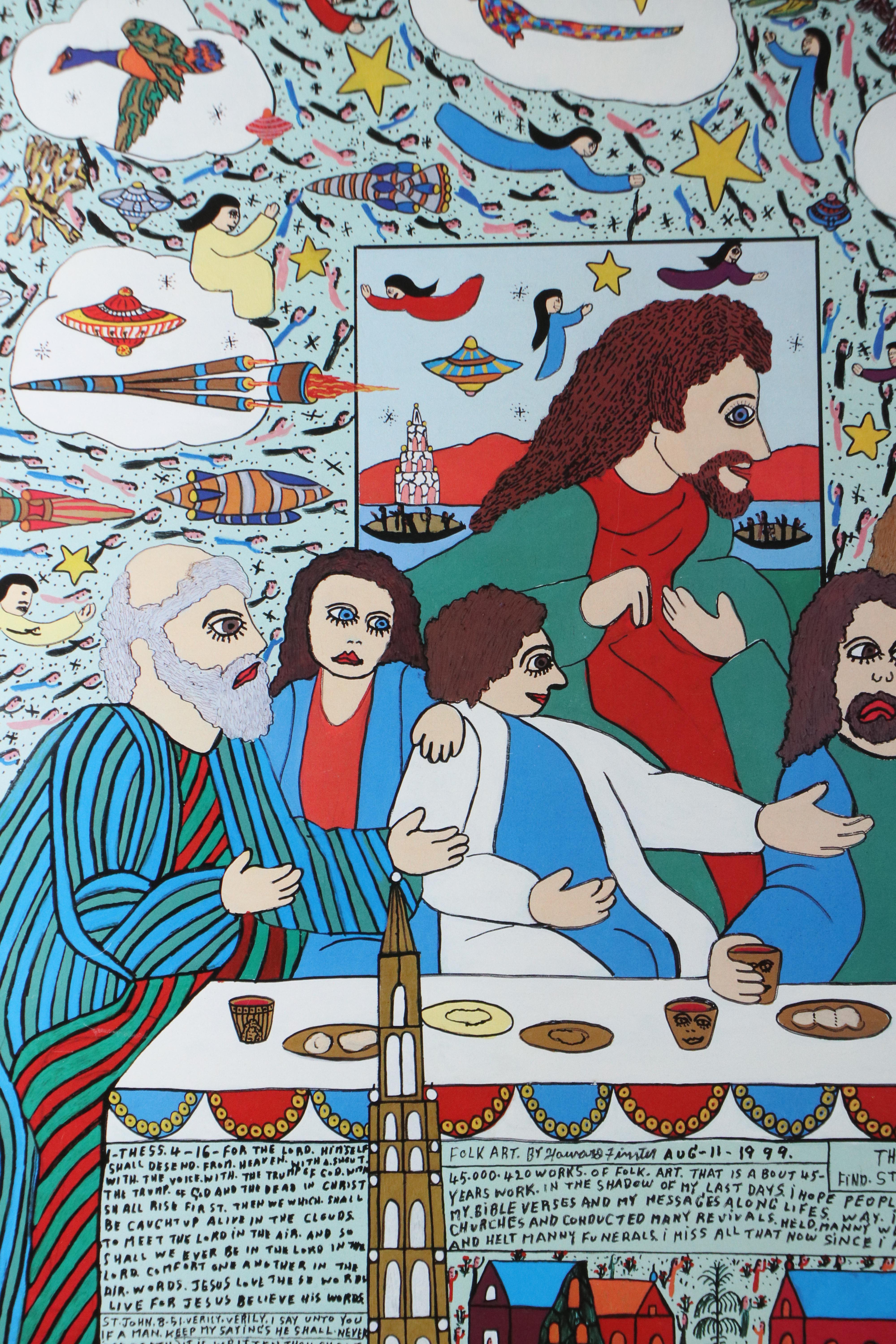 Howard Finster Offset Lithograph "The Lord's Last Supper"