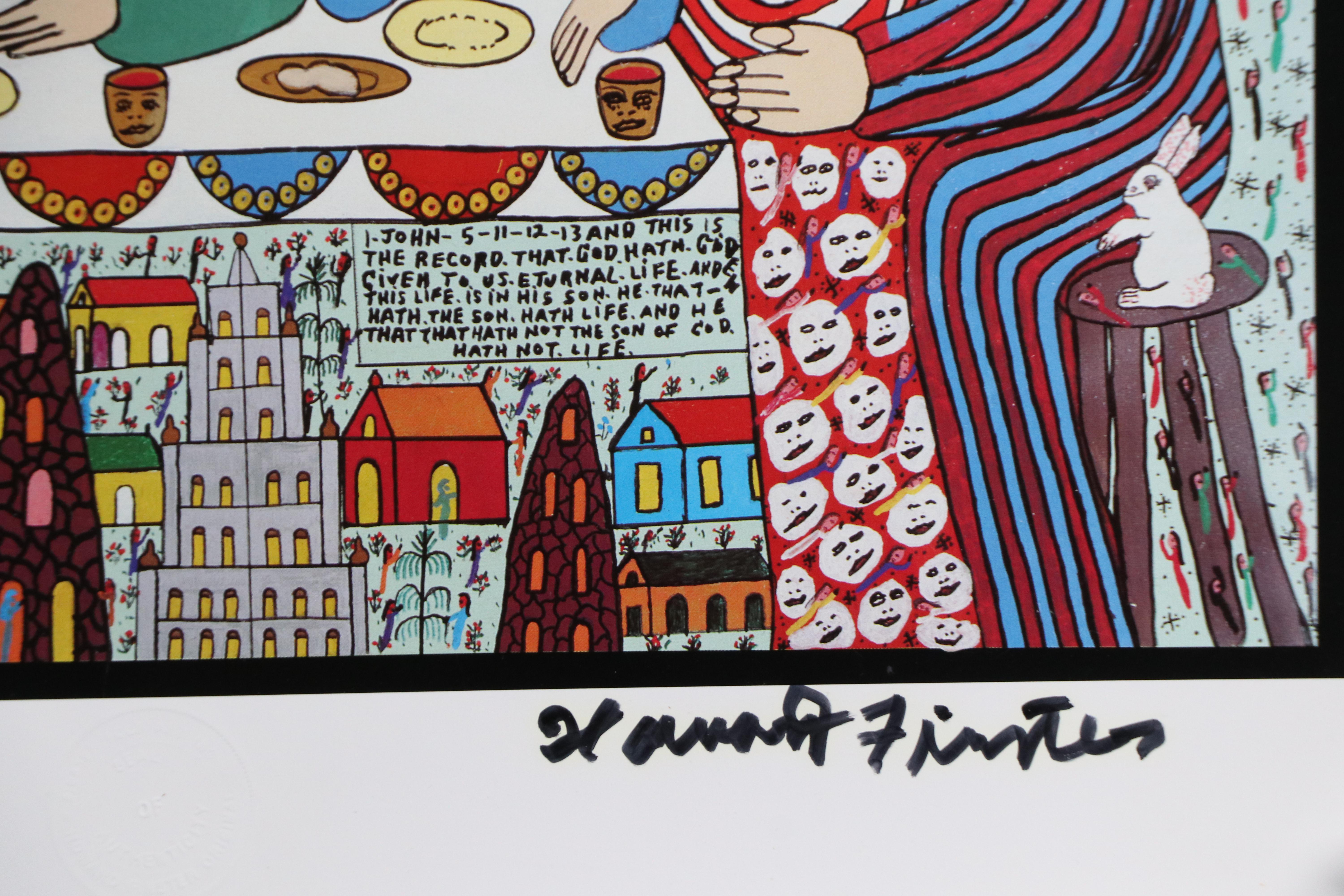 Howard Finster Offset Lithograph "The Lord's Last Supper"
