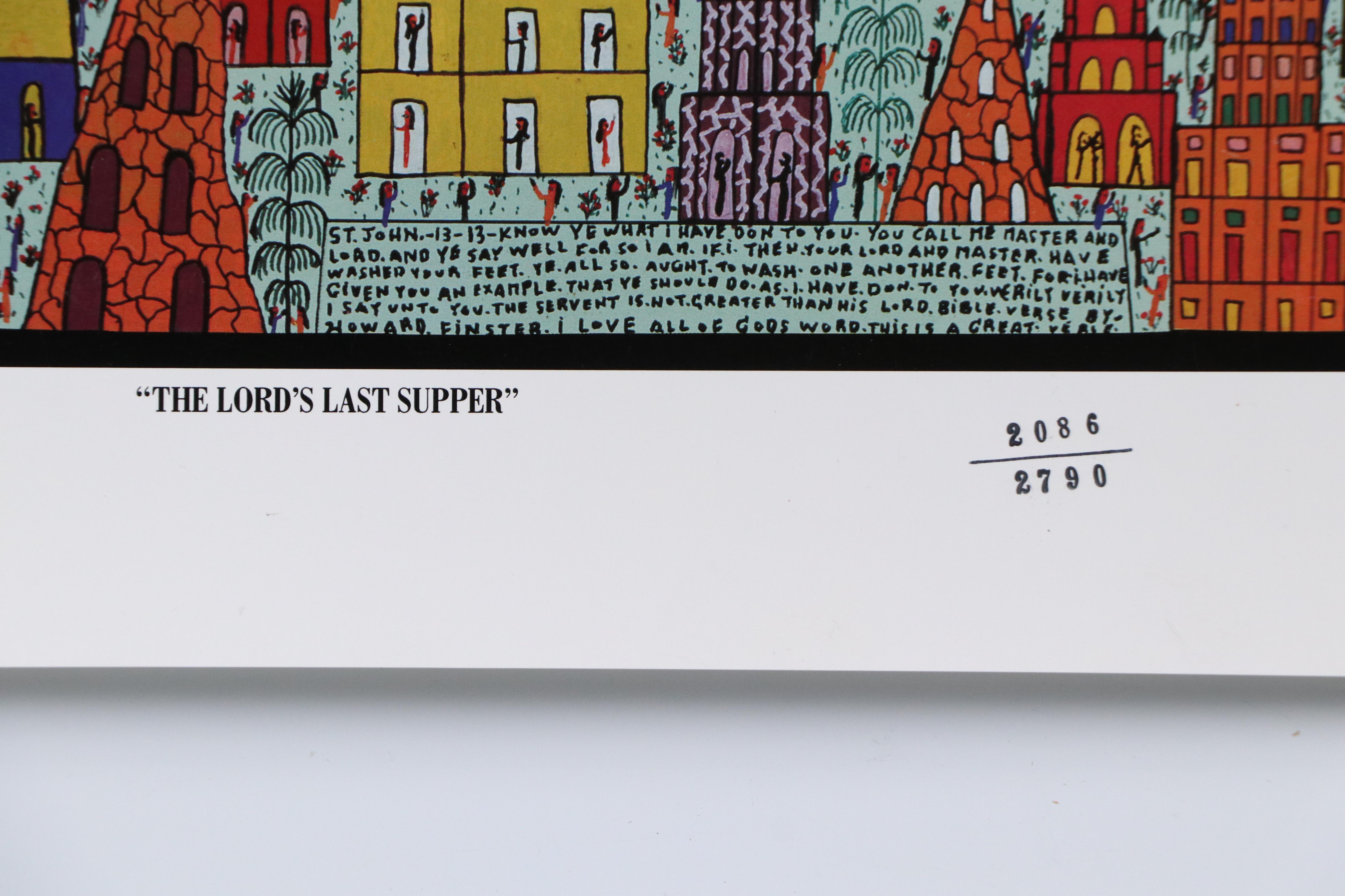 Howard Finster Offset Lithograph "The Lord's Last Supper"