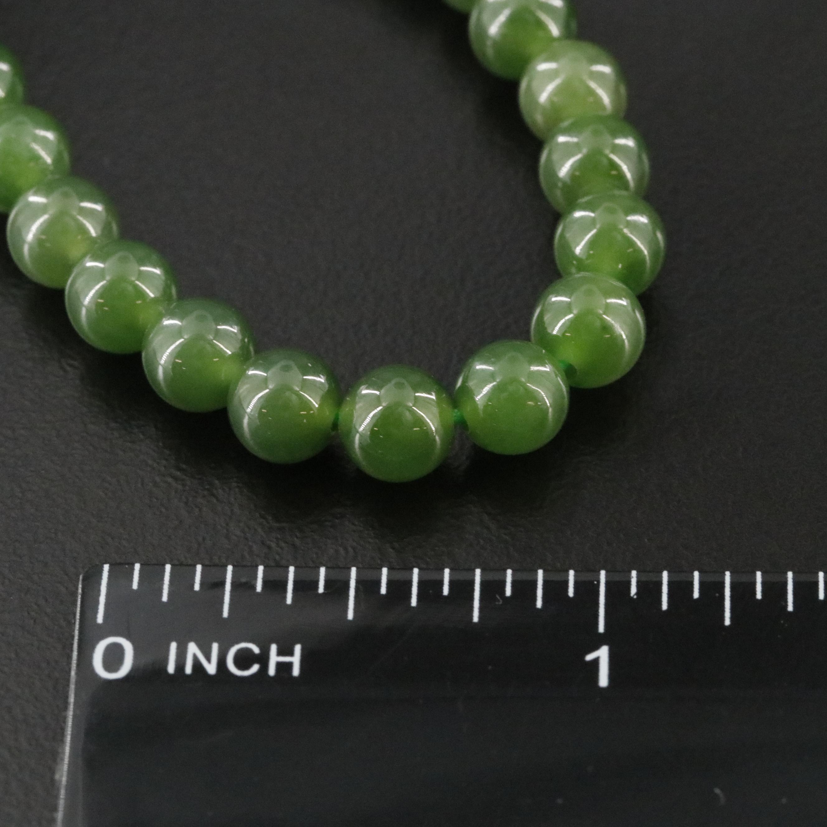 Nephrite Necklace with Sterling Clasp