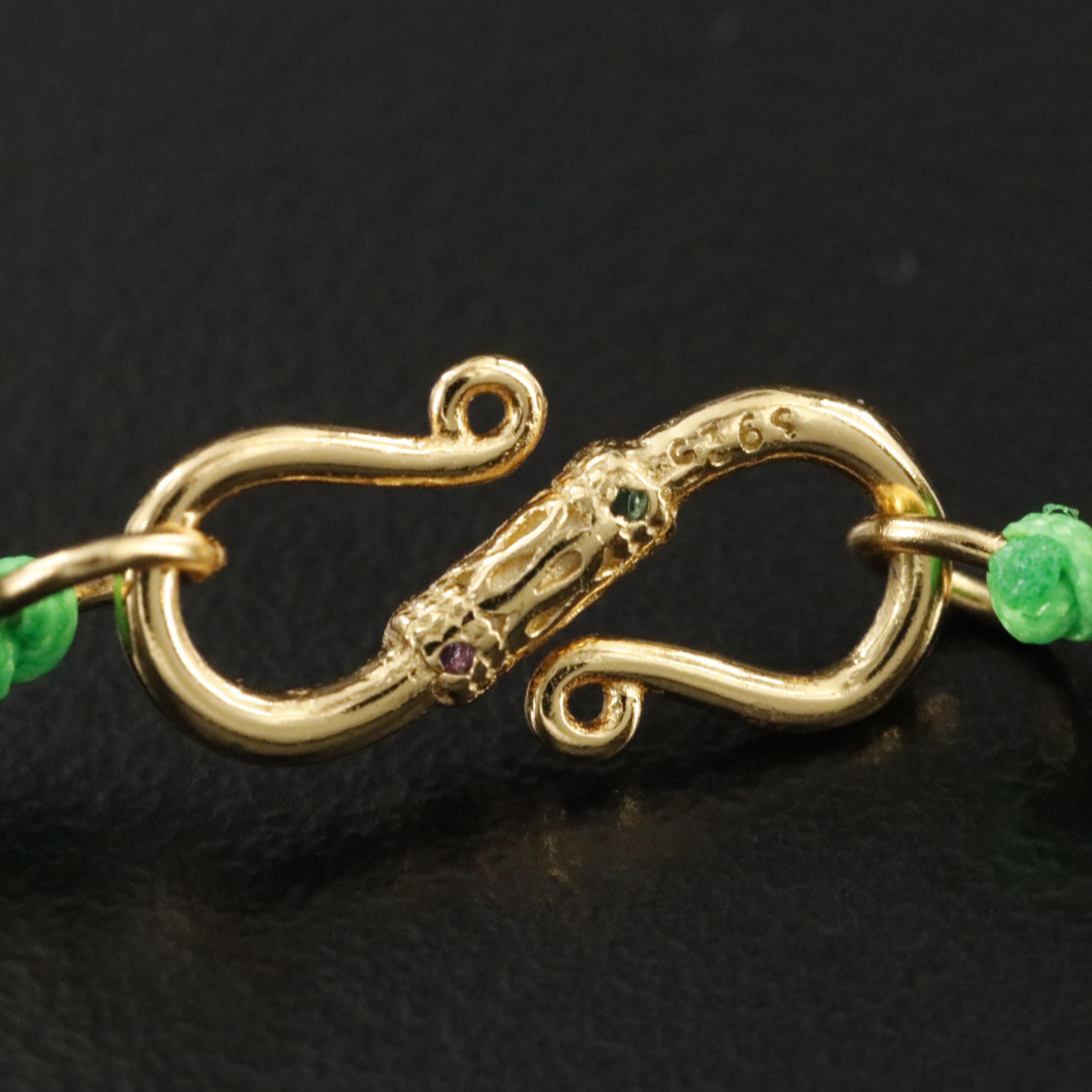 Nephrite Necklace with Sterling Clasp