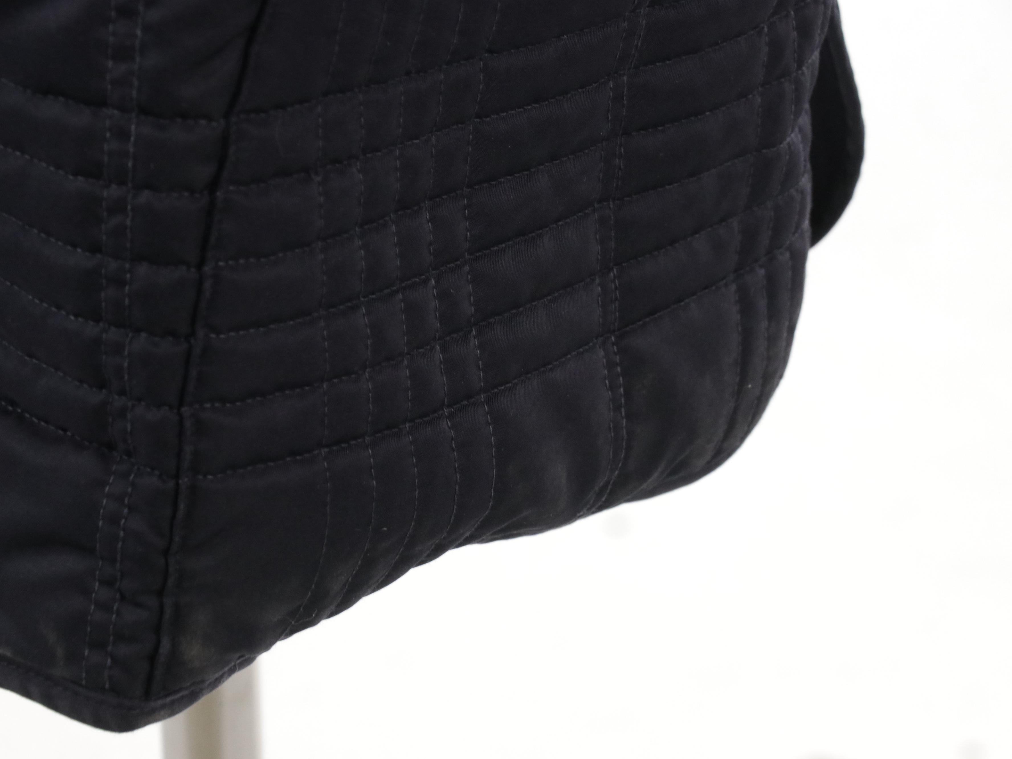 Men's Burbery Navy Blue Plaid Quilted Nylon Jacket