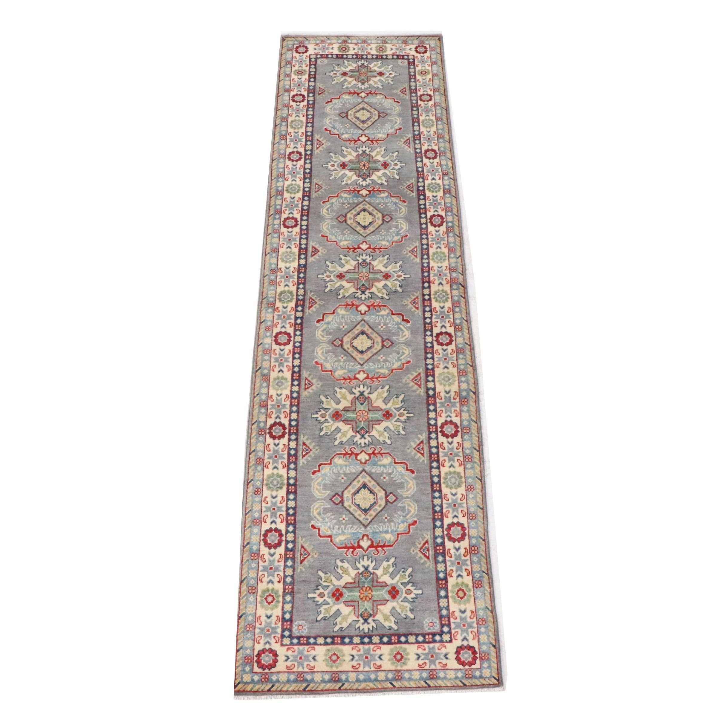 2'8 x 10'8 Hand-Knotted Pakistani Kazak Carpet Runner
