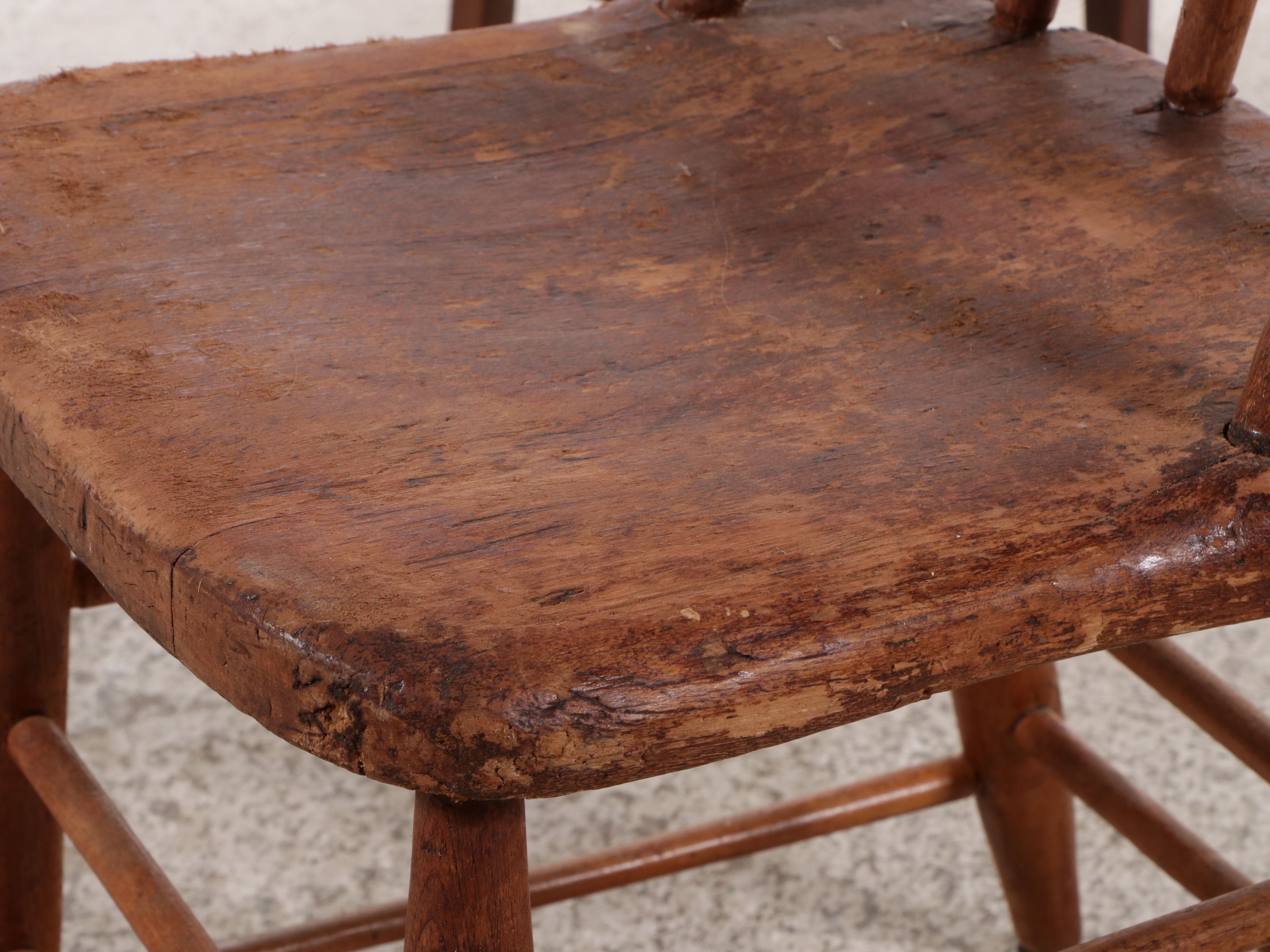 Four American Primitive Spindle Back Side Chairs