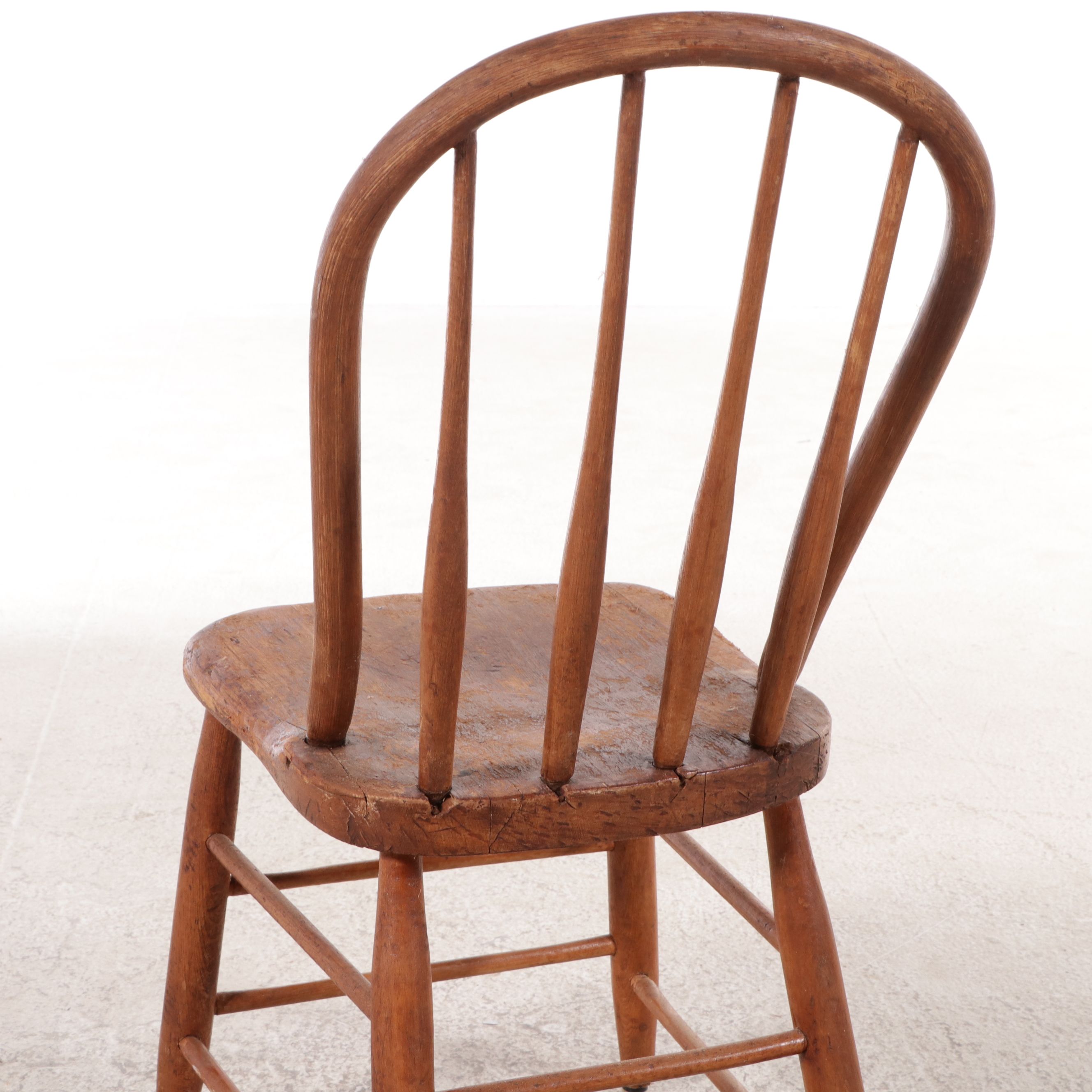 Four American Primitive Spindle Back Side Chairs