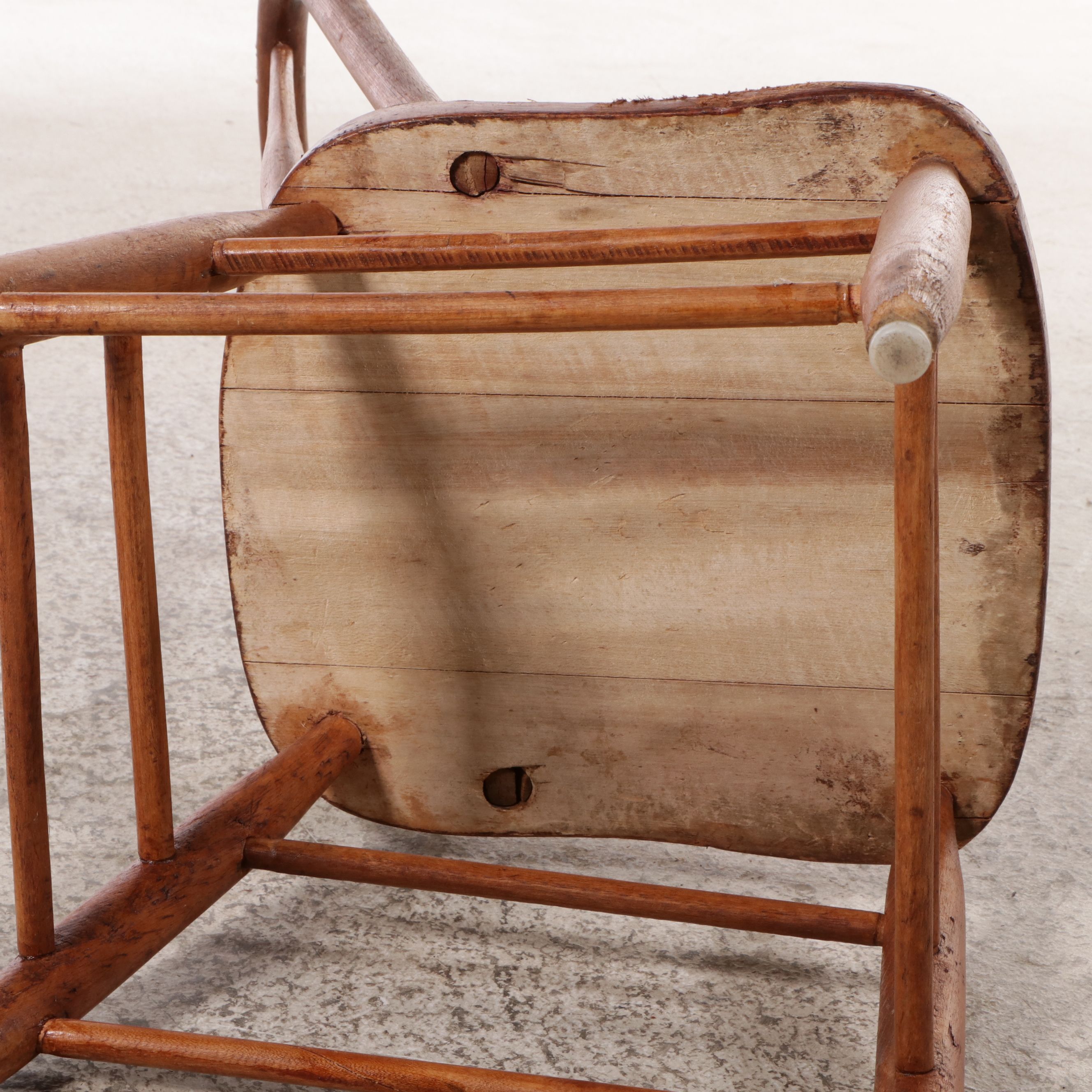 Four American Primitive Spindle Back Side Chairs