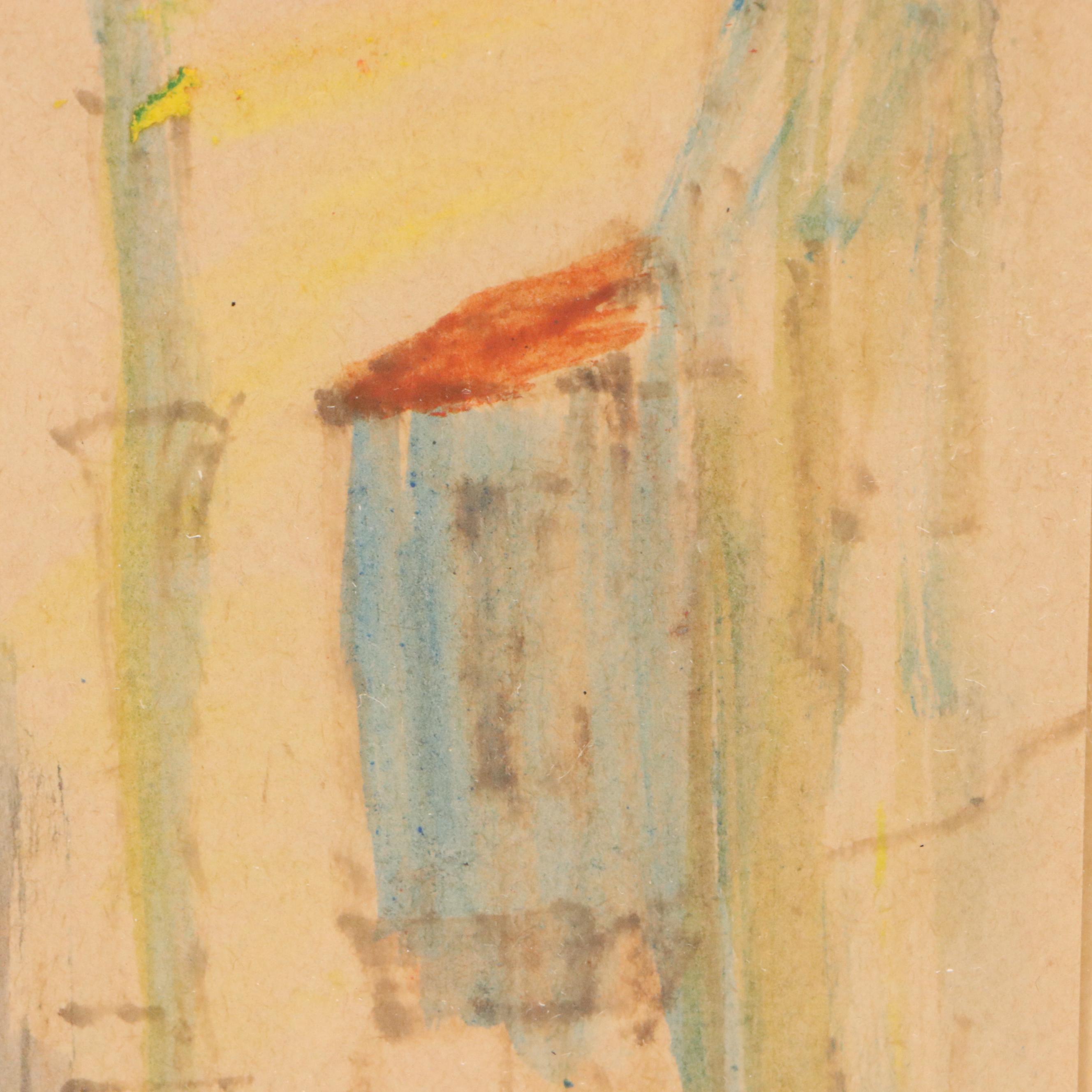 Watercolor Sketch of European Canal Scene