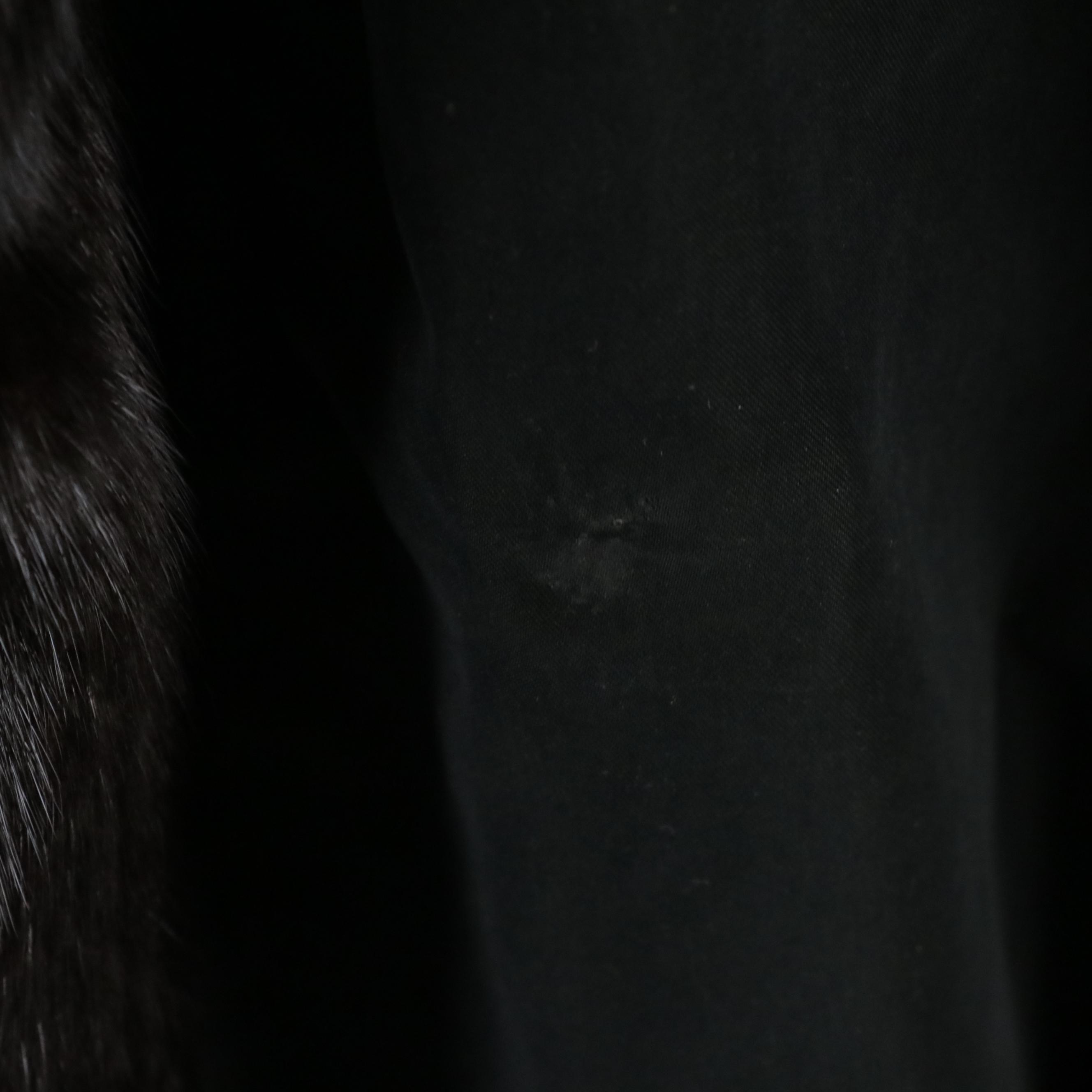 Microfiber Raincoat with Mink Fur Trim and Lining