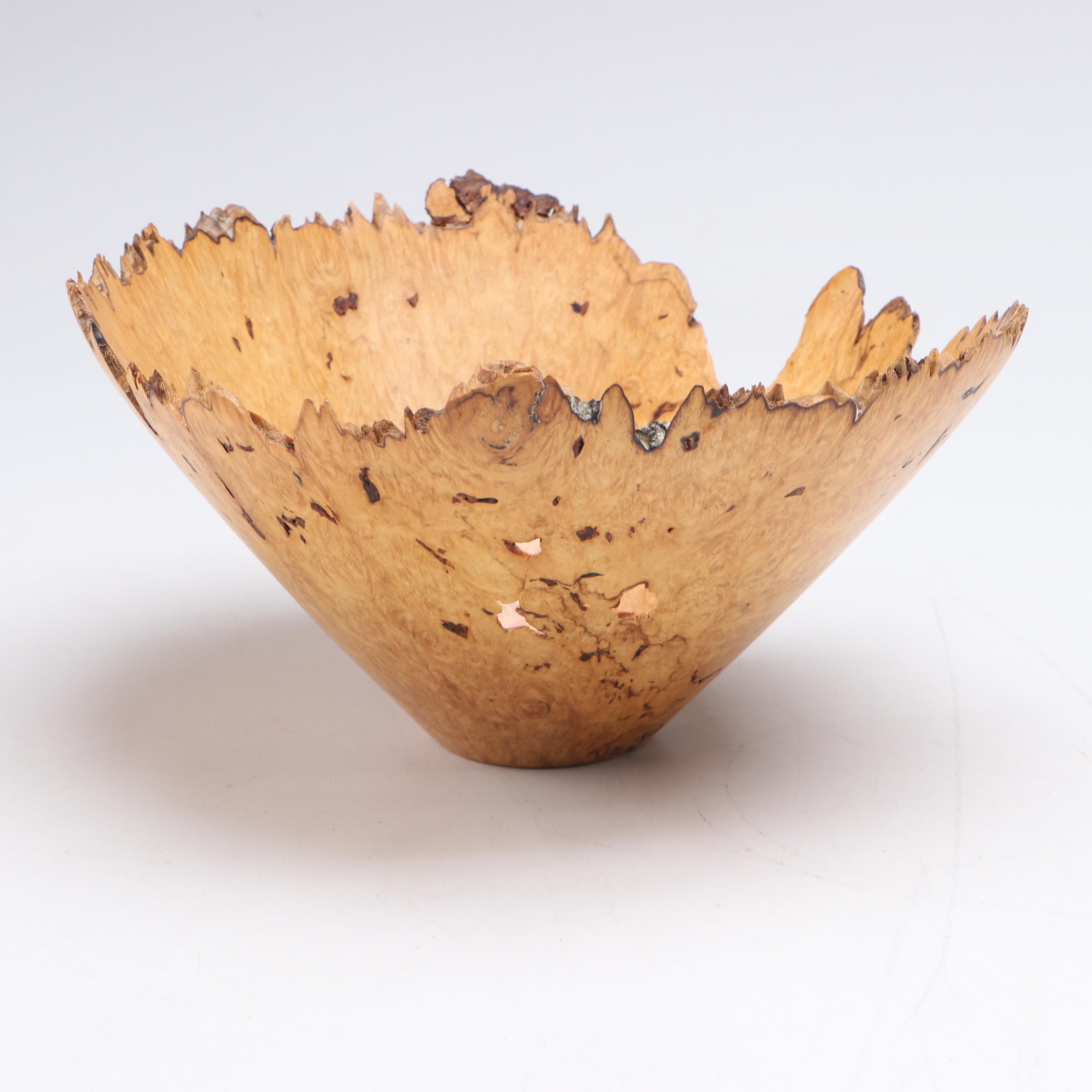 Tom Webster Maple Burl and Live Edge Bowl
