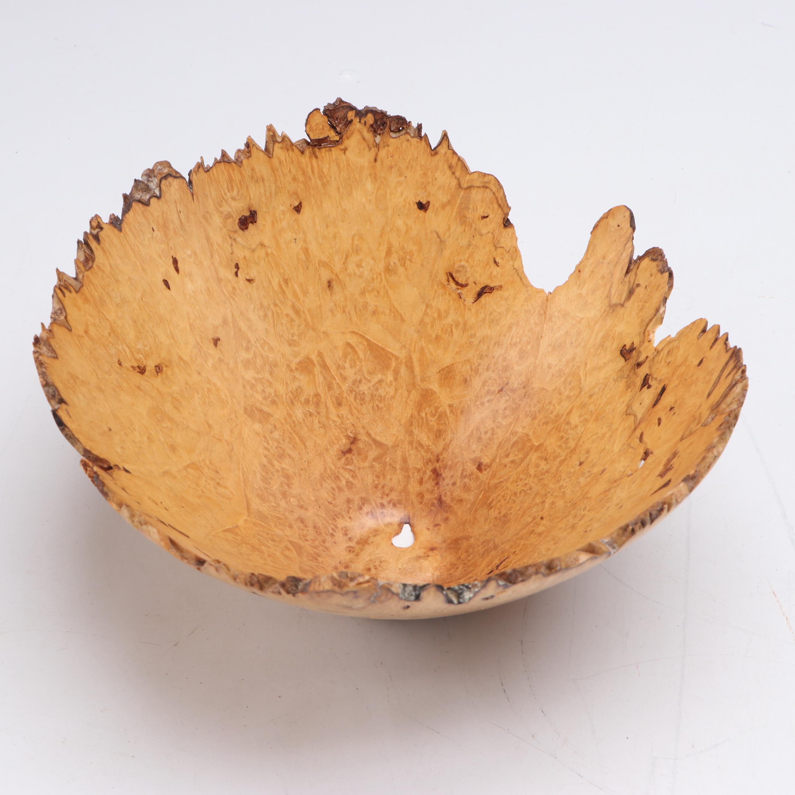 Tom Webster Maple Burl and Live Edge Bowl