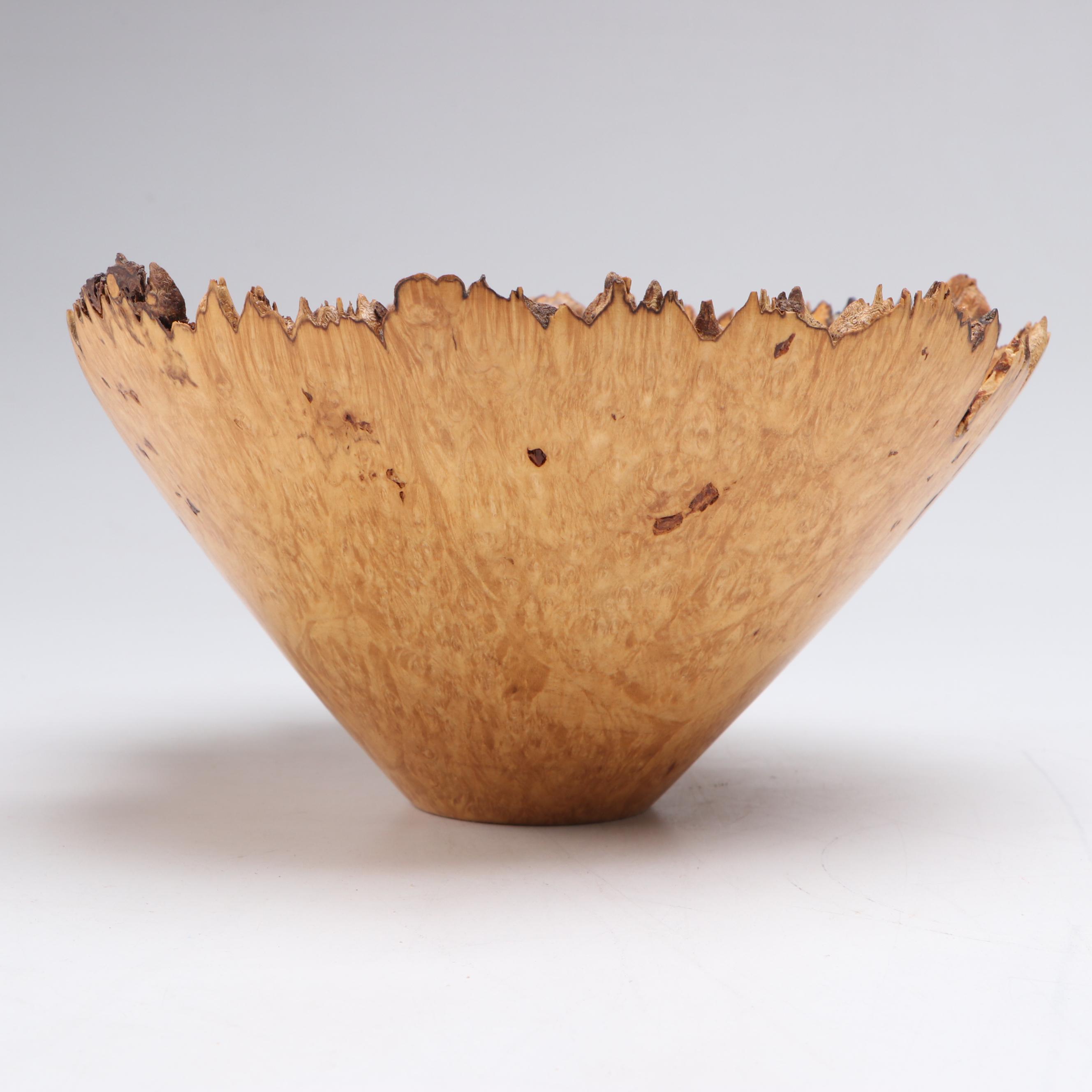 Tom Webster Maple Burl and Live Edge Bowl