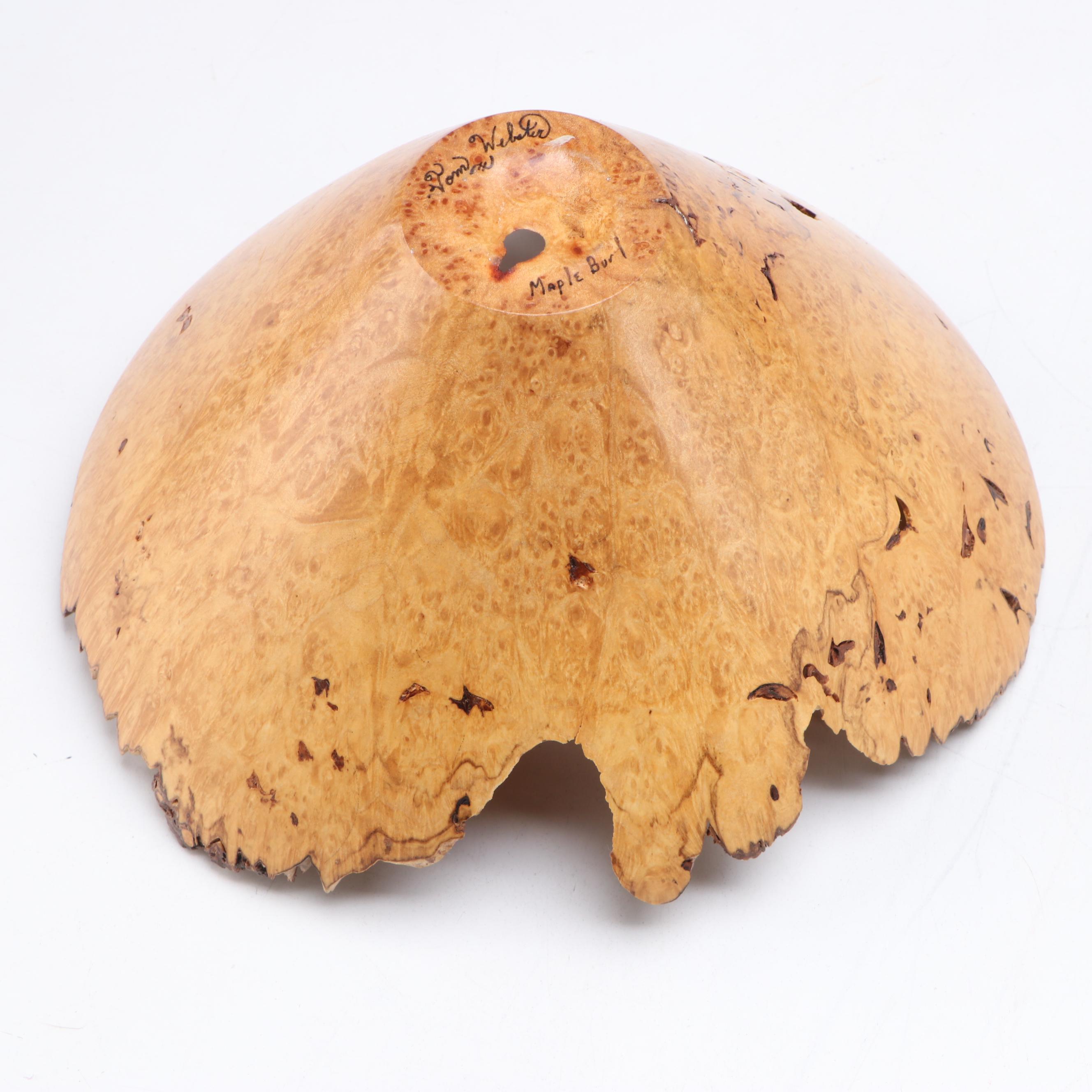 Tom Webster Maple Burl and Live Edge Bowl