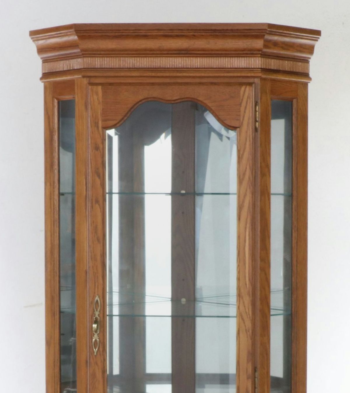 Oak Corner Display Cabinet