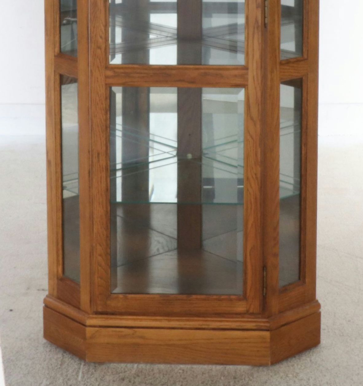 Oak Corner Display Cabinet