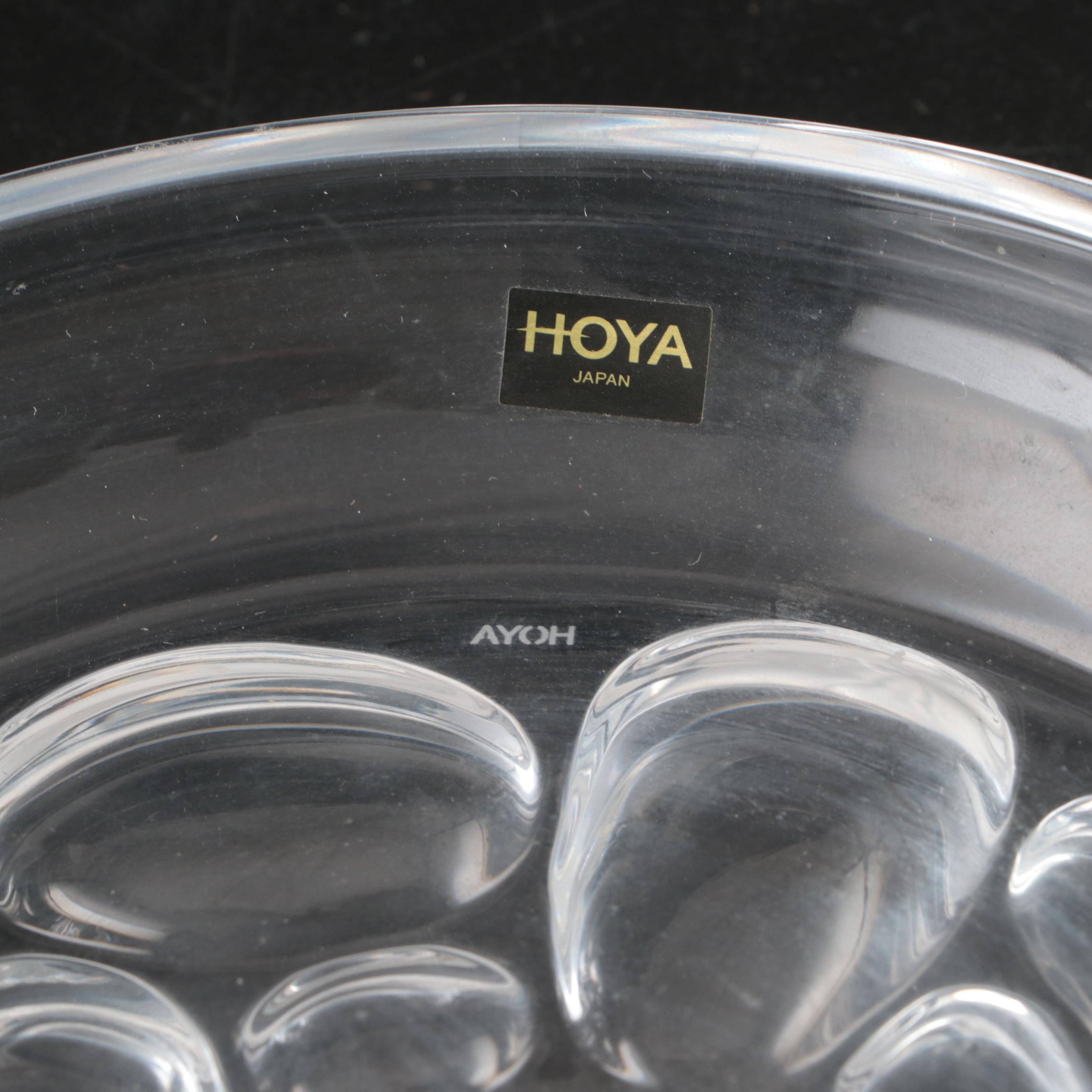 Hoya Japanese "Pebbles" Plates with Cut and Polished Crystal