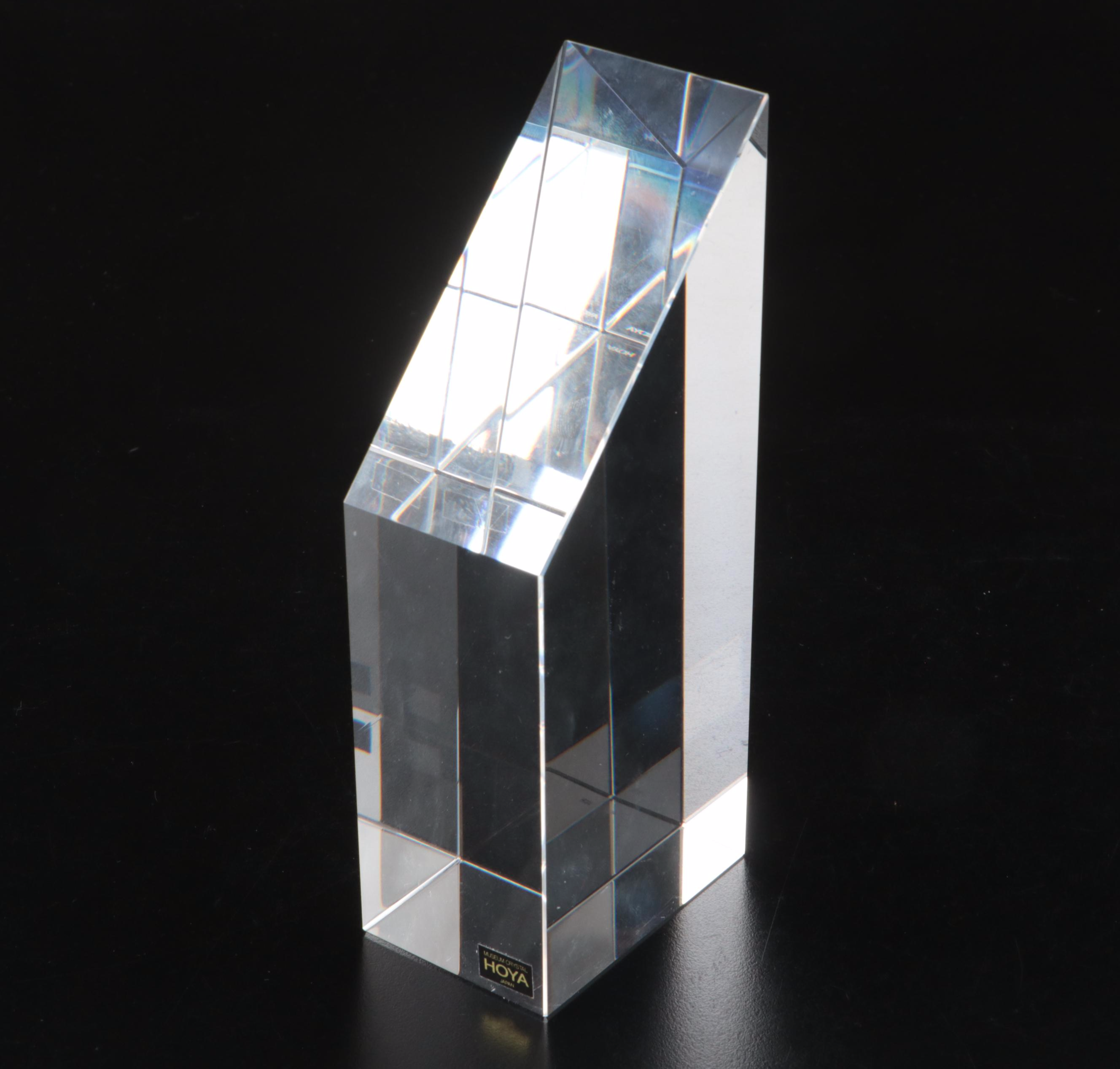 Hoya Japanese "Pebbles" Plates with Cut and Polished Crystal