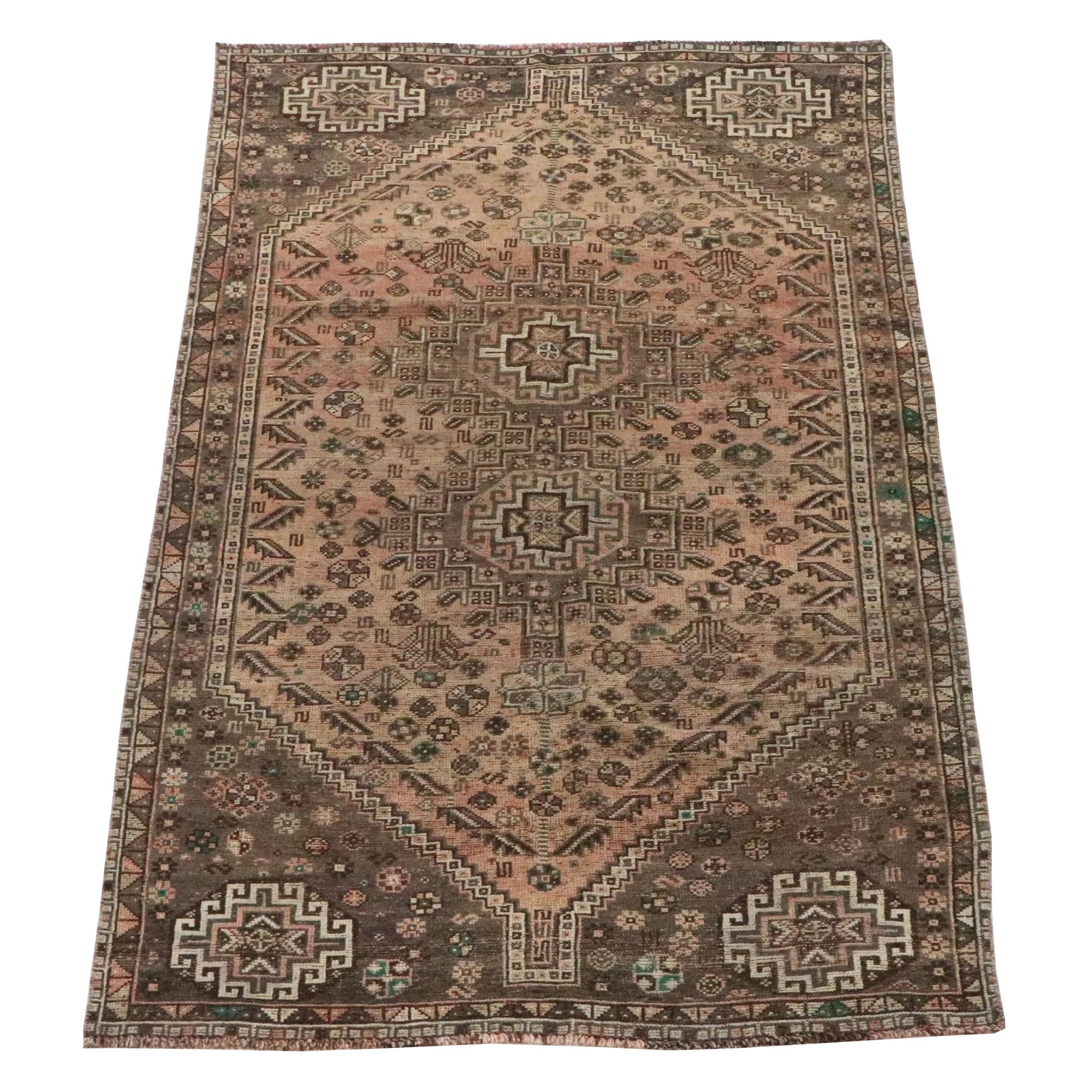 4'4 x 7'7 Hand-Knotted Persian Abadeh Area Rug