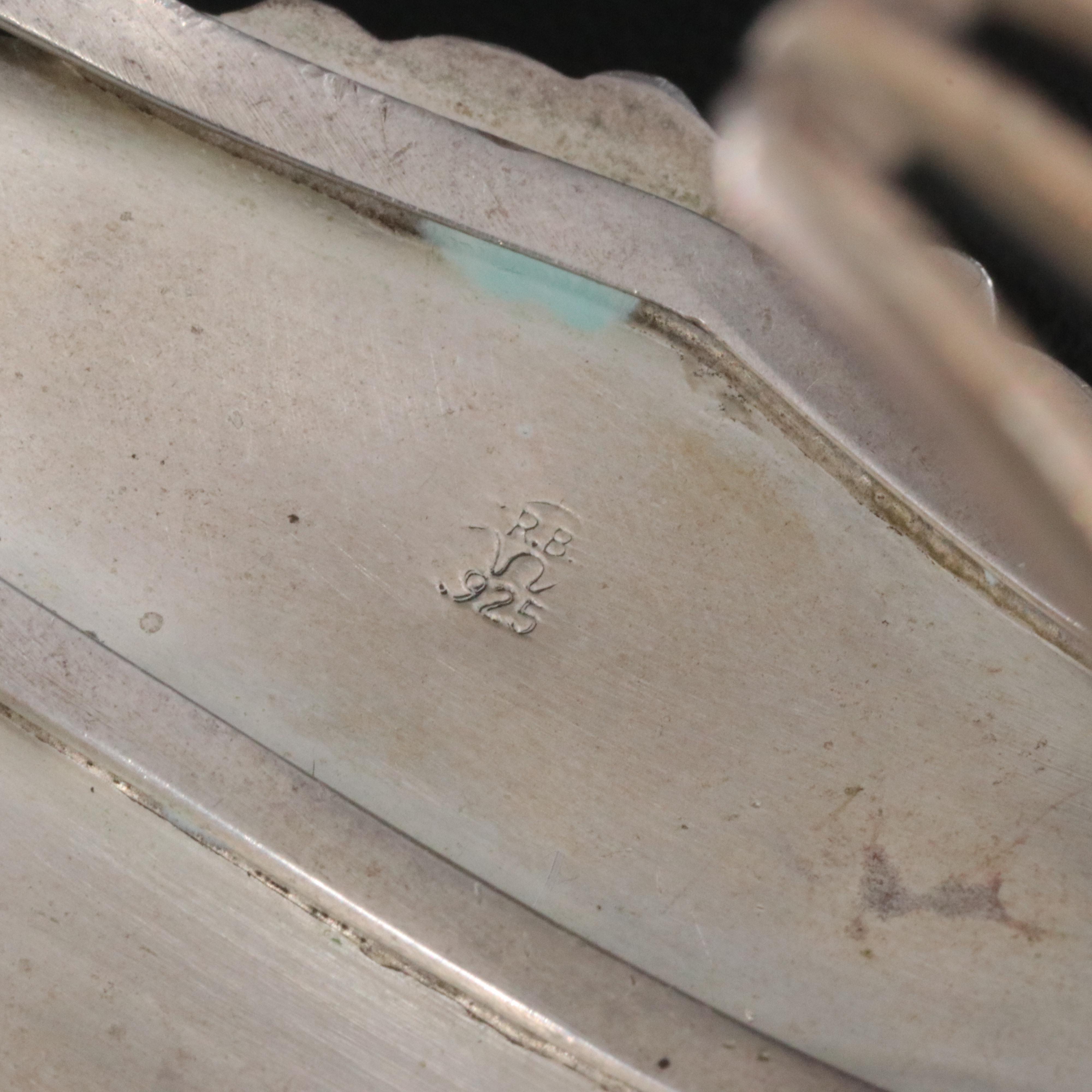 Running Bear Shop Sterling Turquoise Cluster Cuff Bracelet