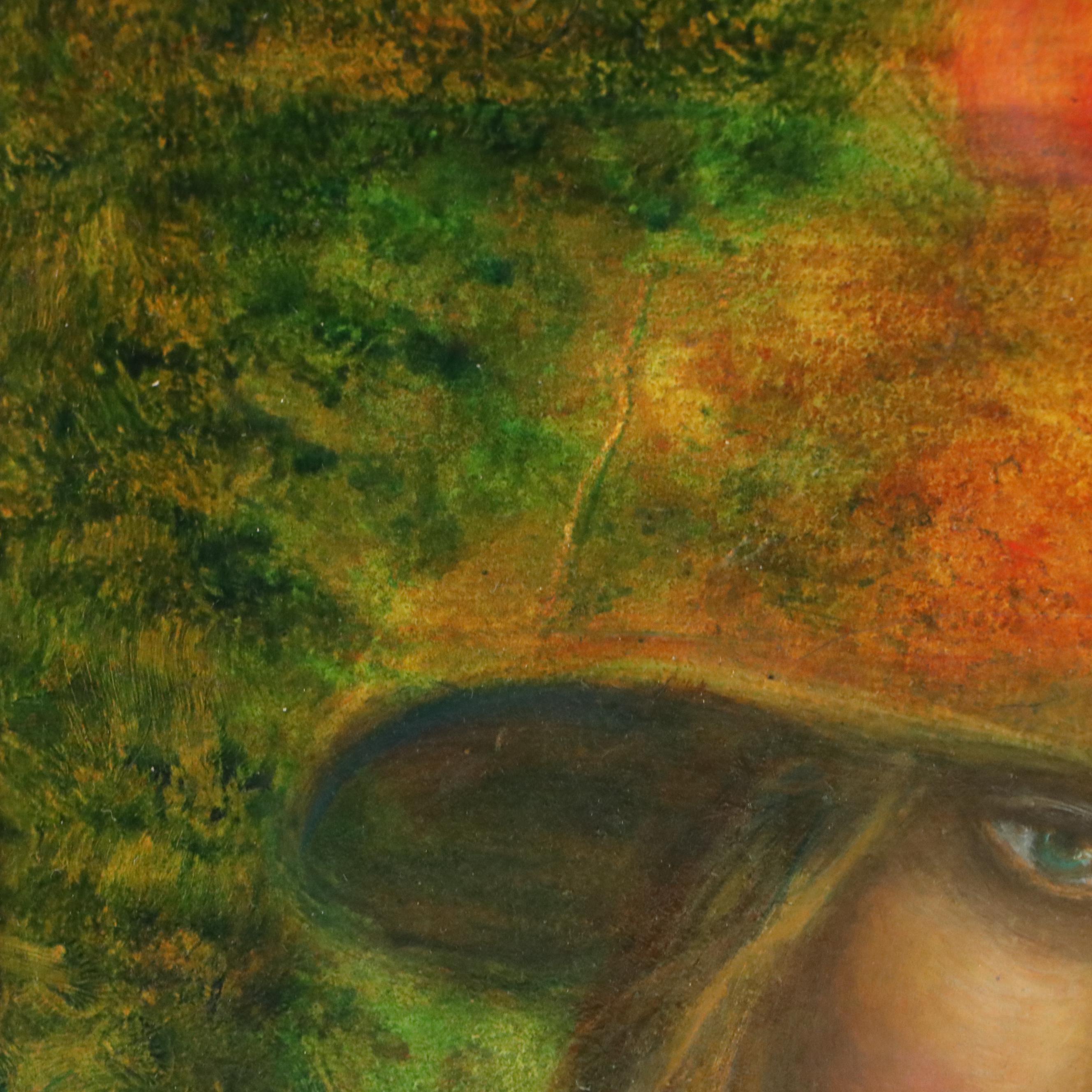 Rina Sutzkever Oil Painting of Woman in Floral Hat