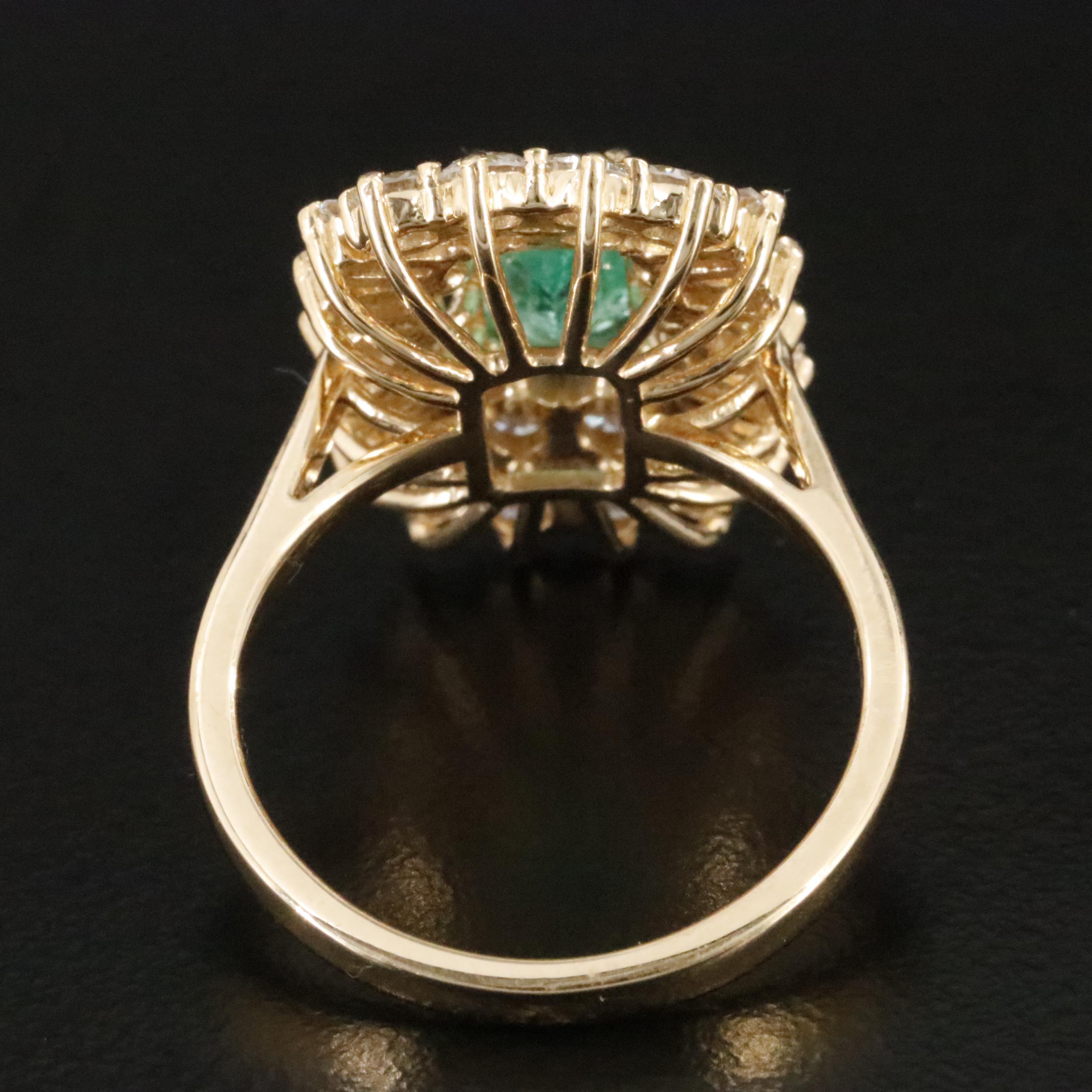 18K 1.16 CT Emerald and 1.71 CTW Diamond Ring