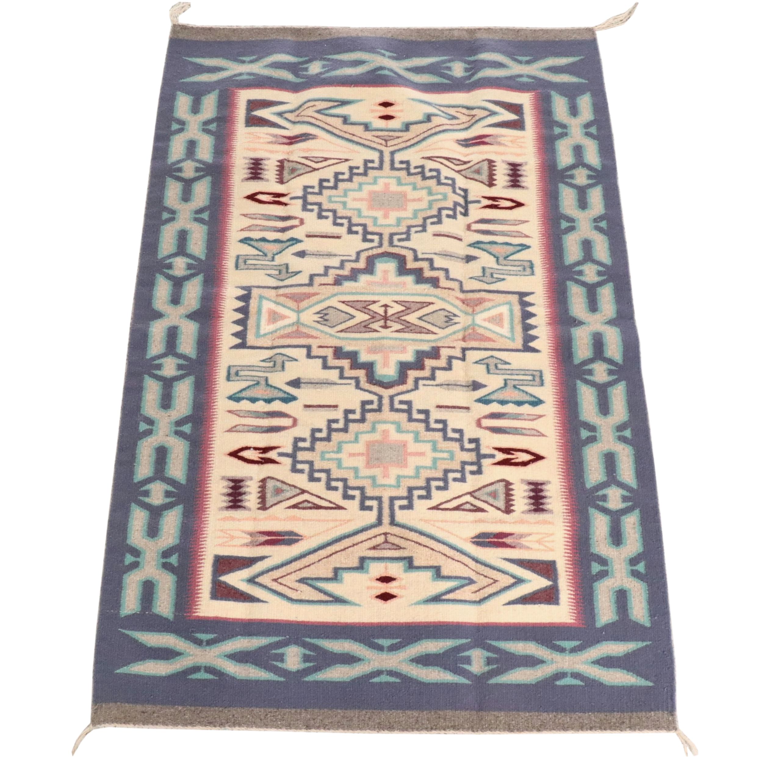 2'11 x 4'6 Handwoven Navajo Teec Nos Pos Accent Rug