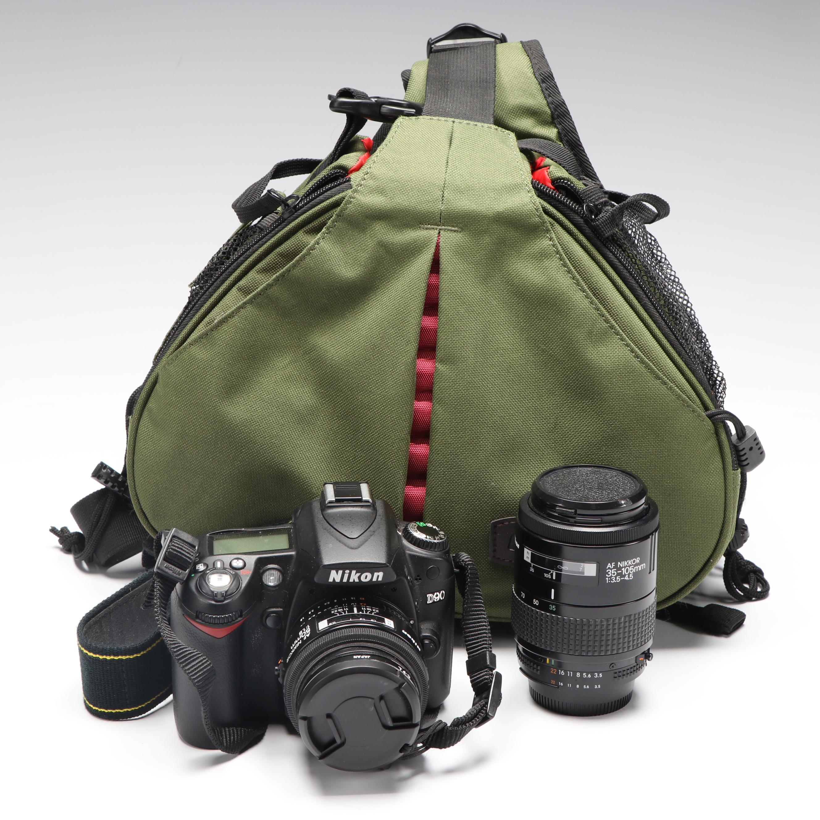 Nikon D90 DSLR Camera with Caden Sling Bag and More Accessories
