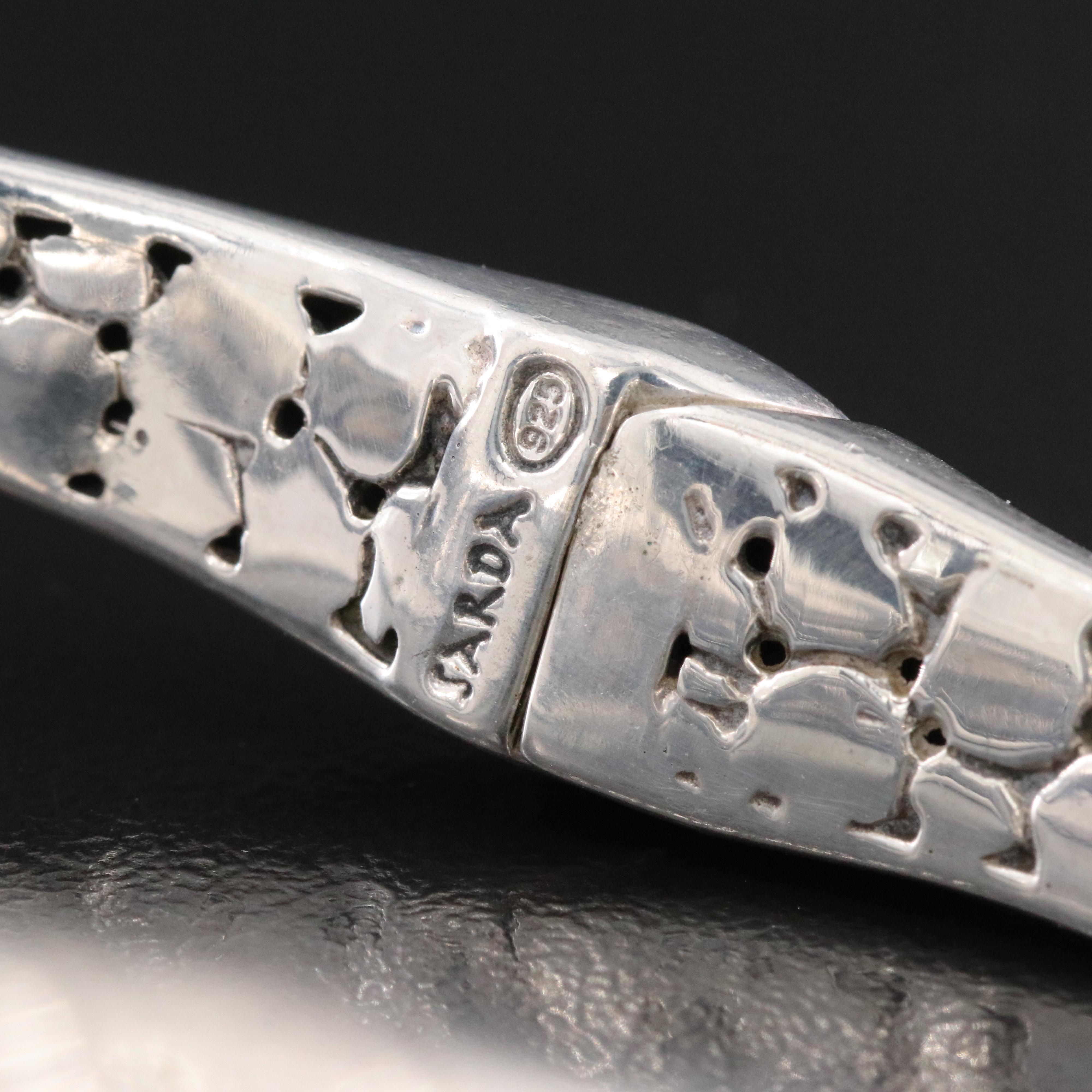 Sarda Sterling Lynx Bypass Bracelet