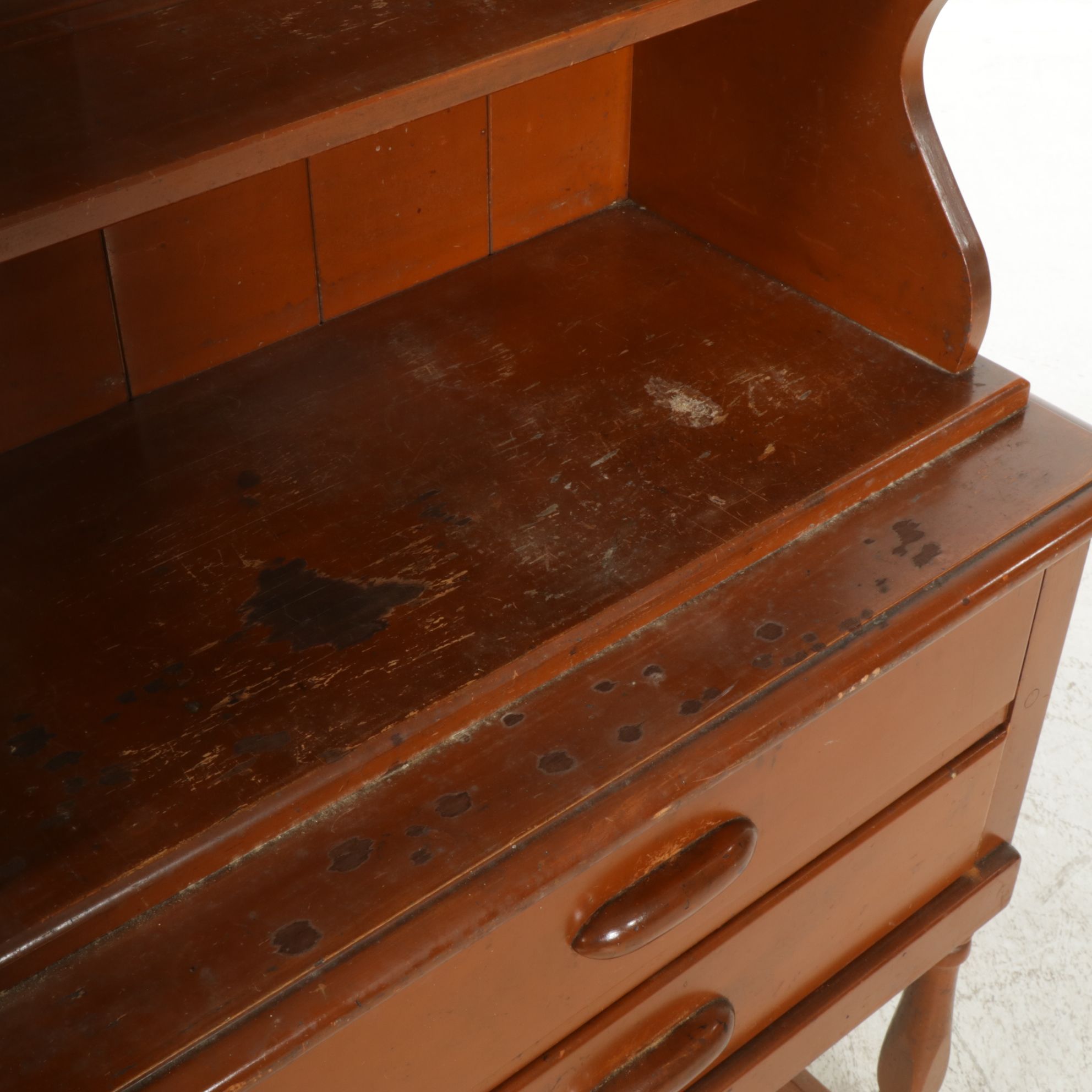 Painted Wood Sideboard with Shelves, Early to Mid 20th Century