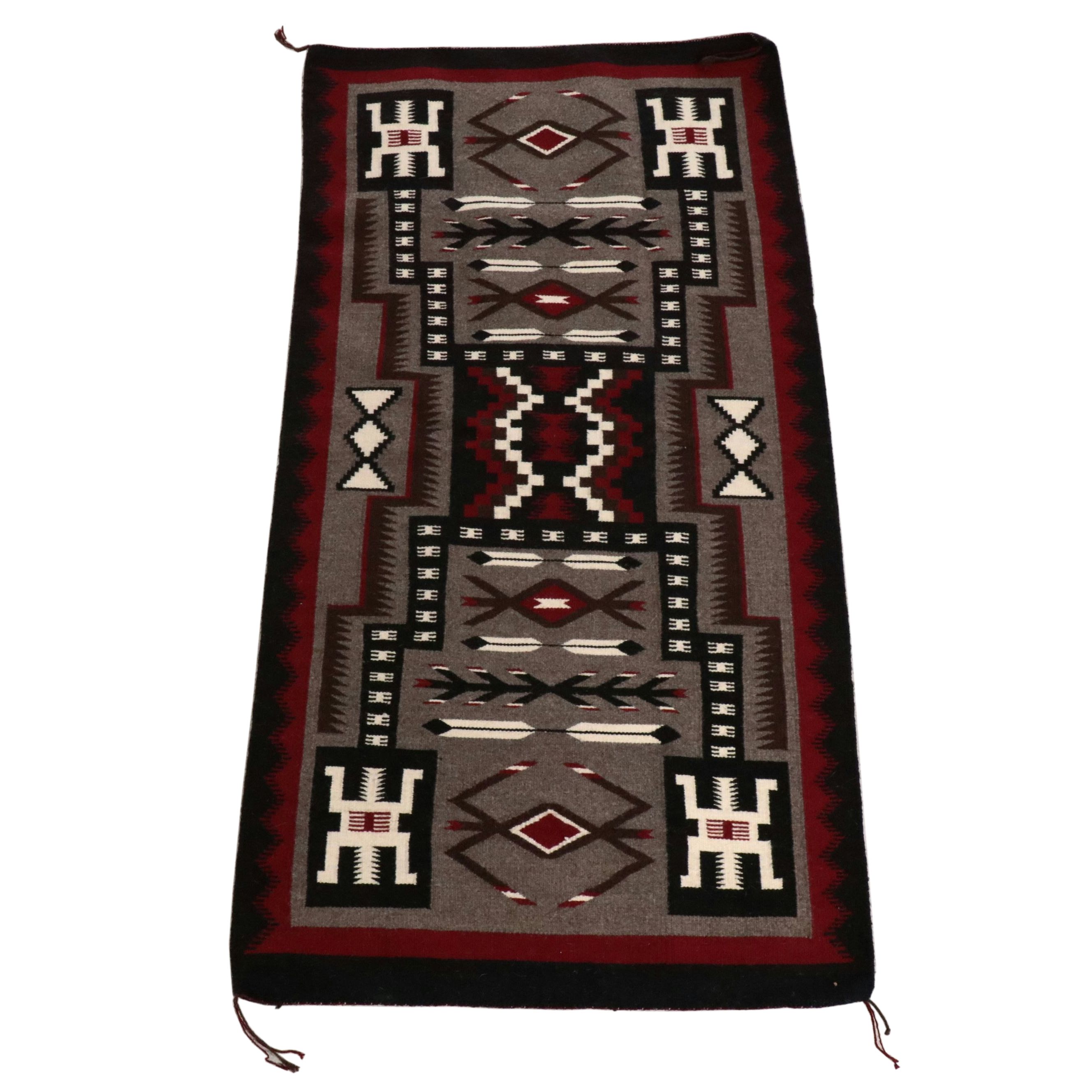 2'4 x 4'10 Handwoven Navajo Storm Pattern Accent Rug