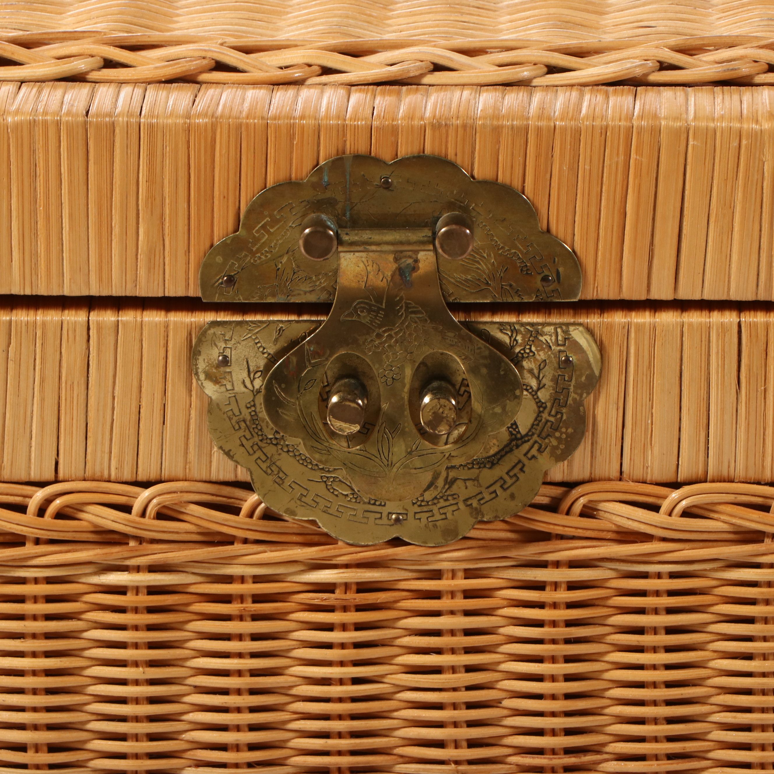 Chinese Style Rattan Wicker Blanket Chest