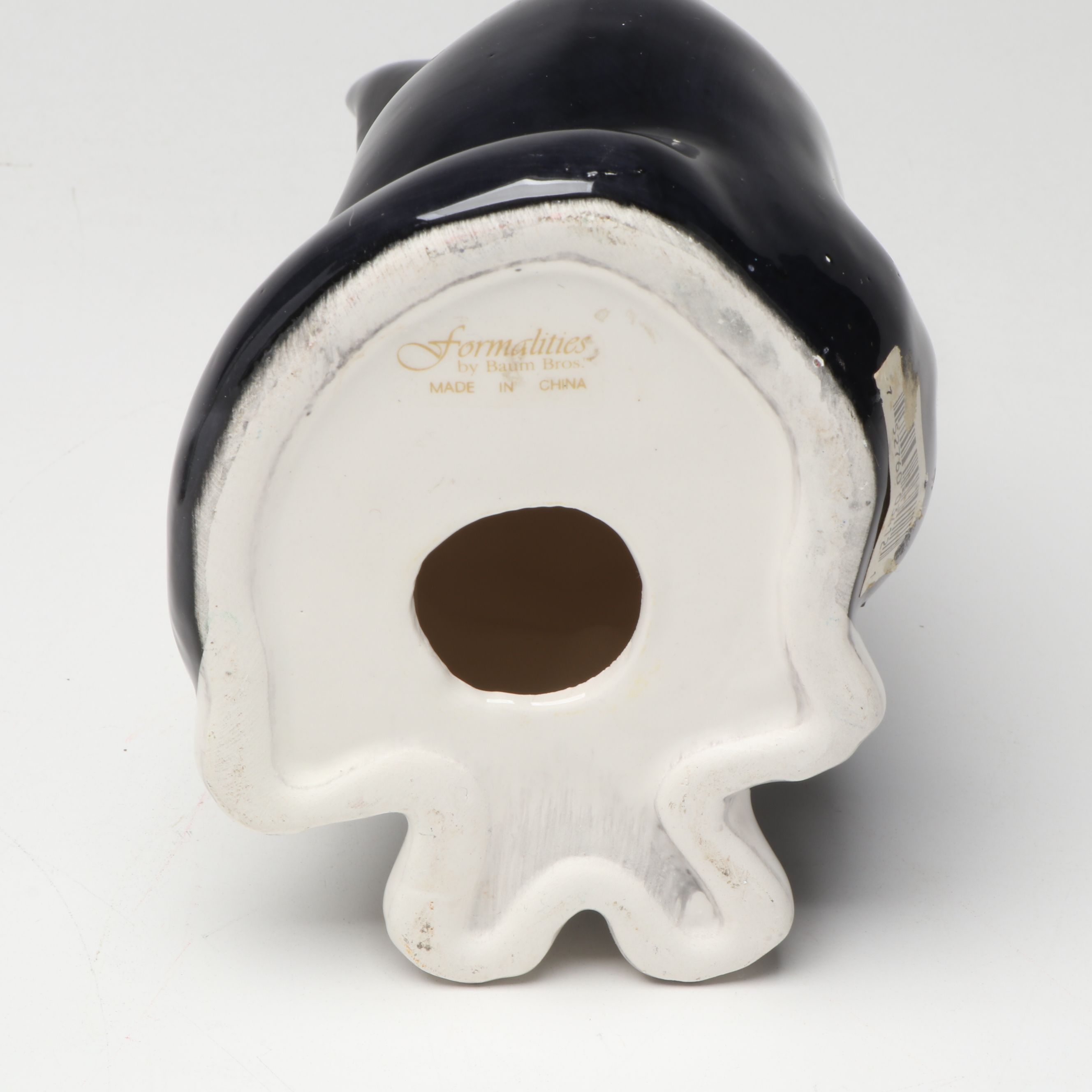 Baum Bros. Formalities Cat Figurine with Calendar Plate and Bird Glass Panels