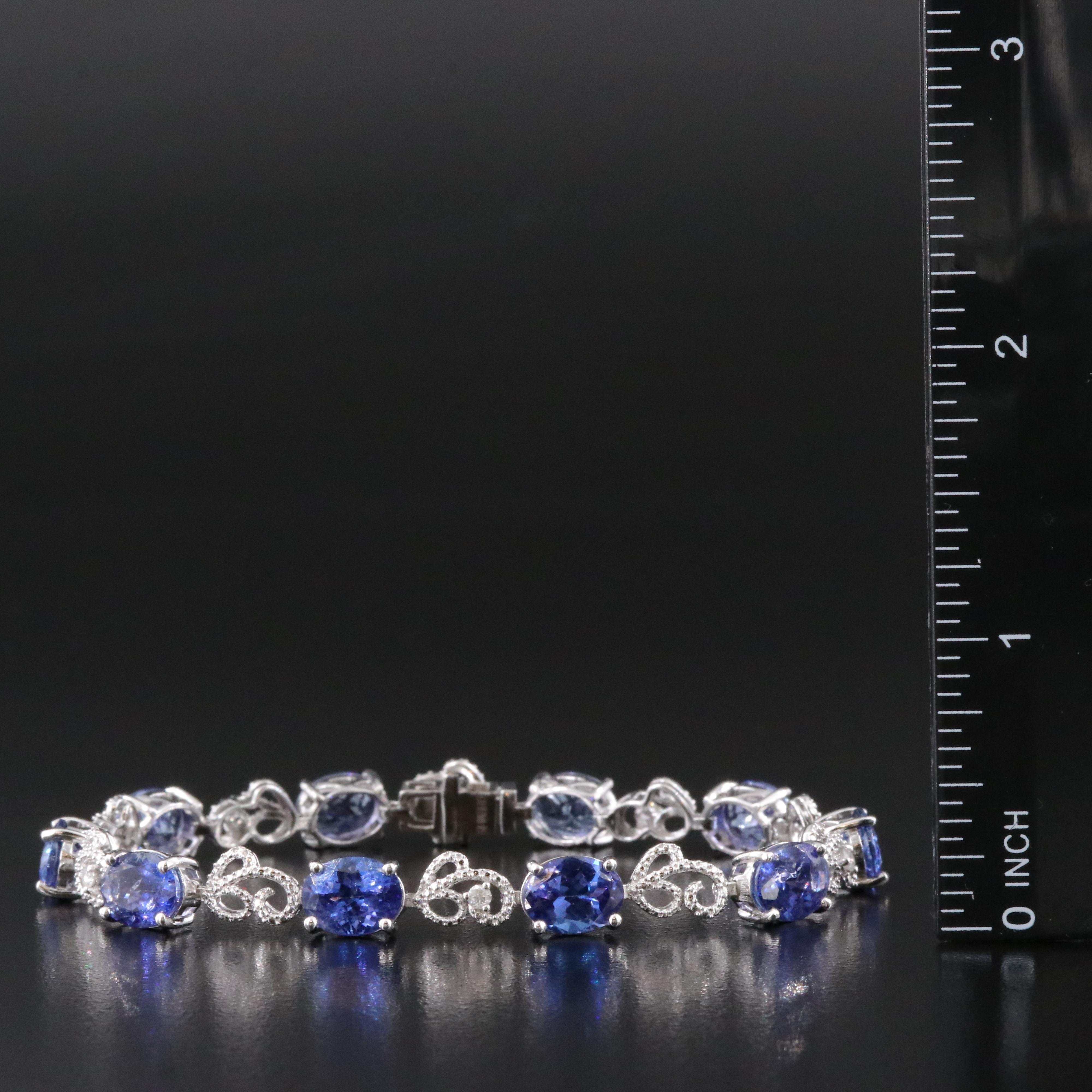 Oscar Friedman Sterling Tanzanite and Diamond Bracelet