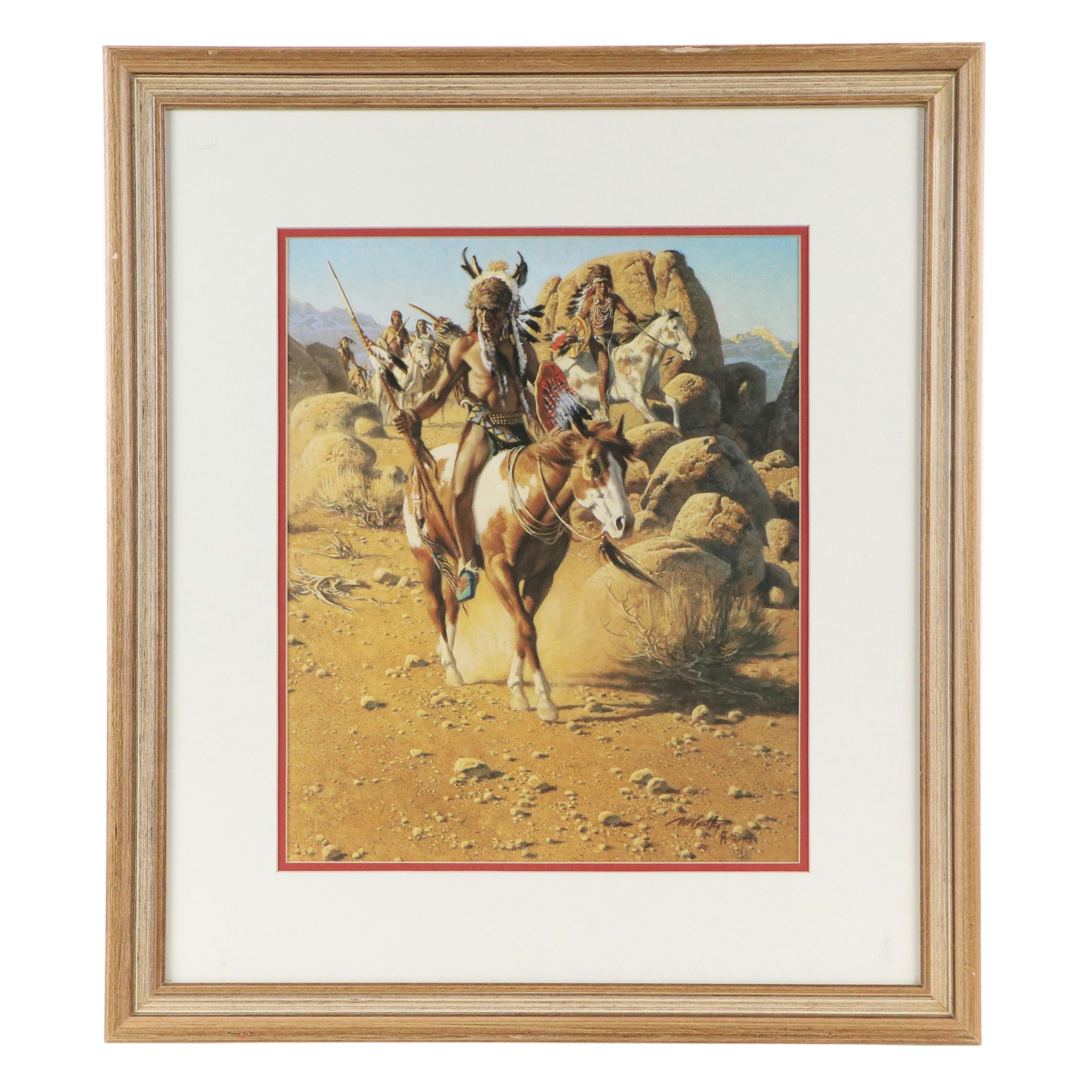 Frank C. McCarthy Offset Lithograph "On the North Trail"