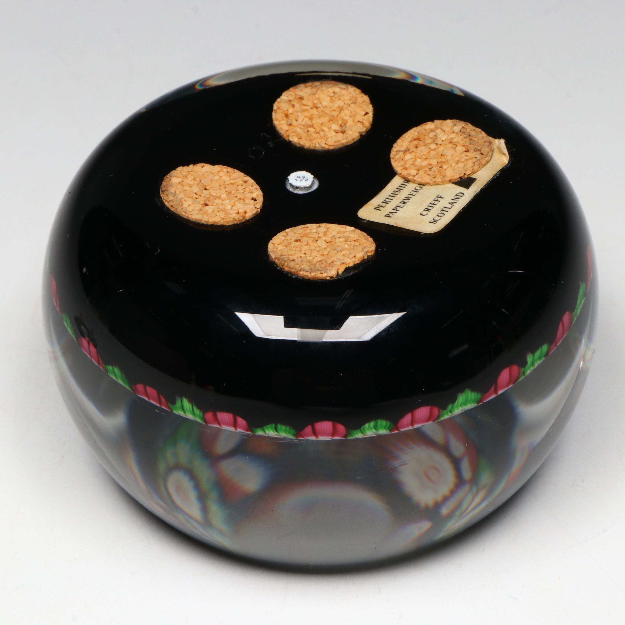 Perthshire Millefiori Art Glass Holiday Paperweight, 1992