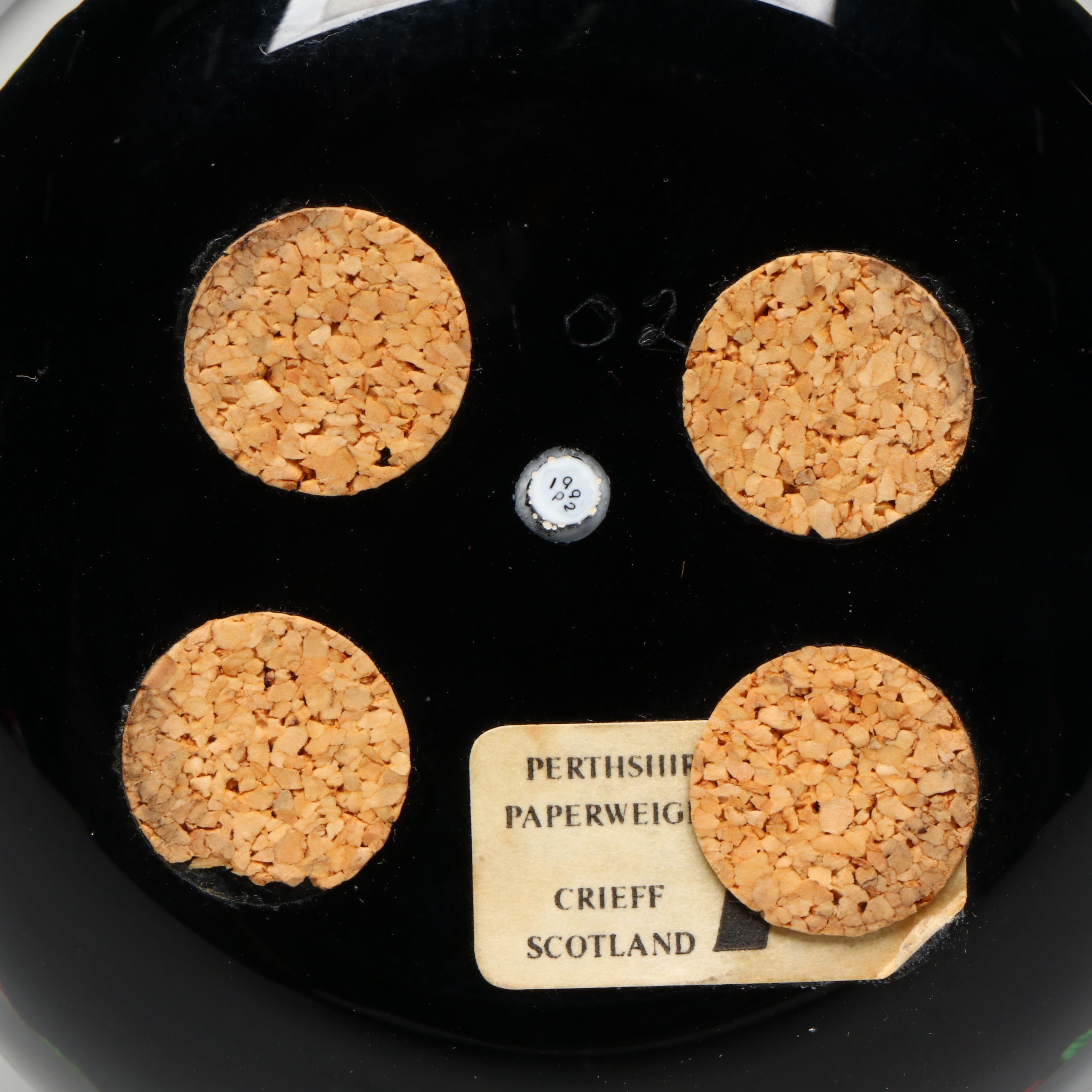 Perthshire Millefiori Art Glass Holiday Paperweight, 1992