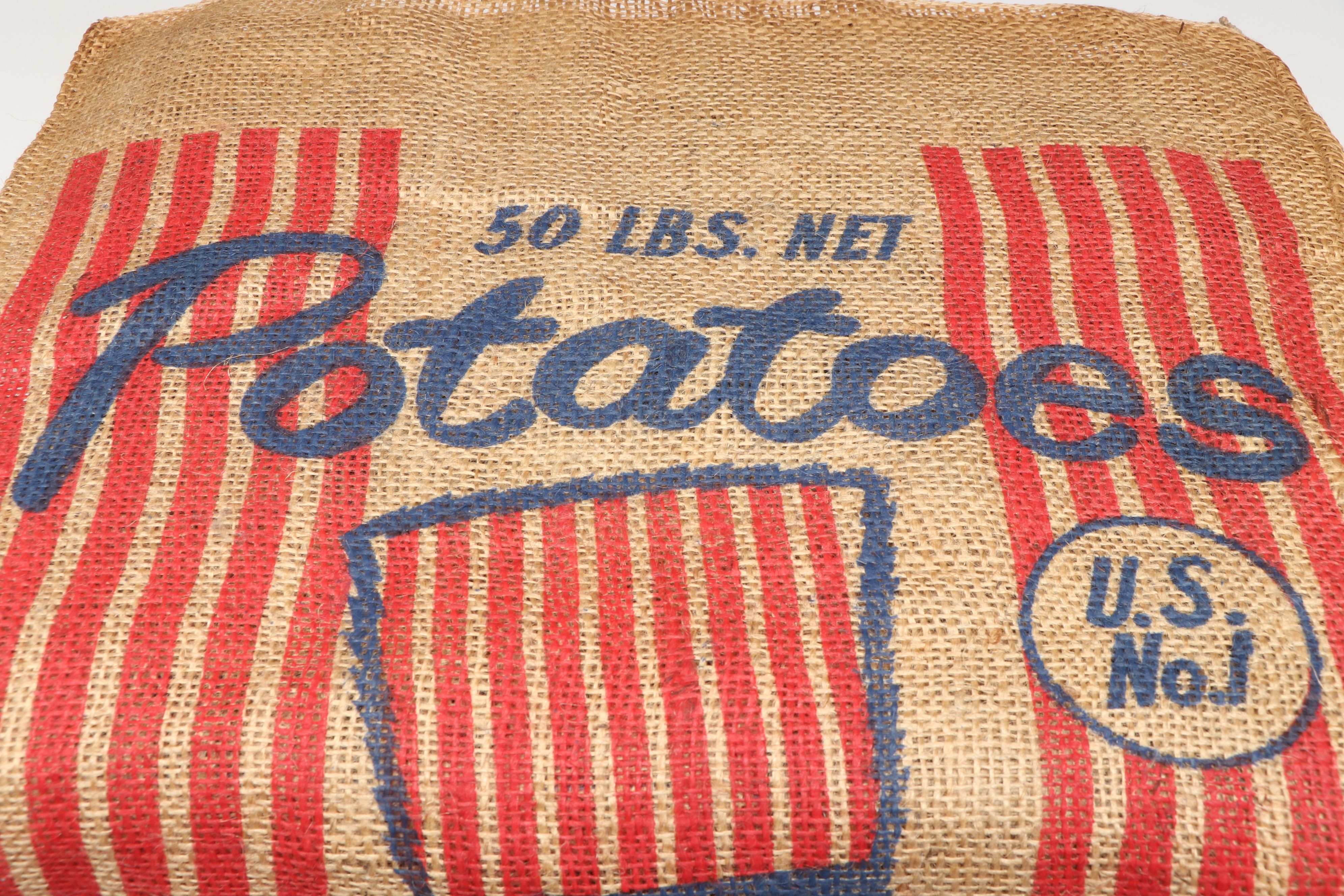 Jack Drozdal & Sons Uncle Sam Burlap Potato Sack, 20th Century