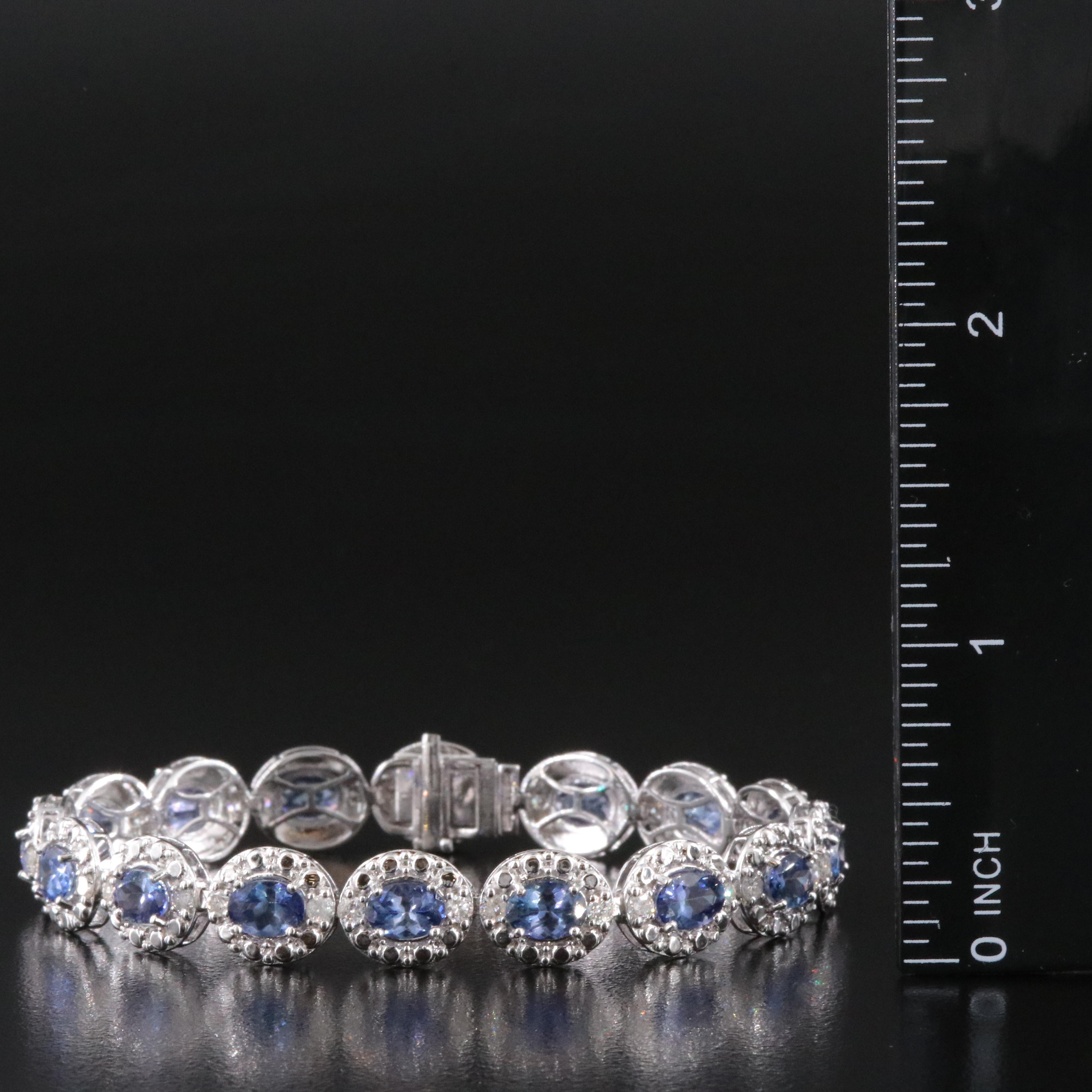 Oscar Friedman Sterling Tanzanite and Diamond Bracelet