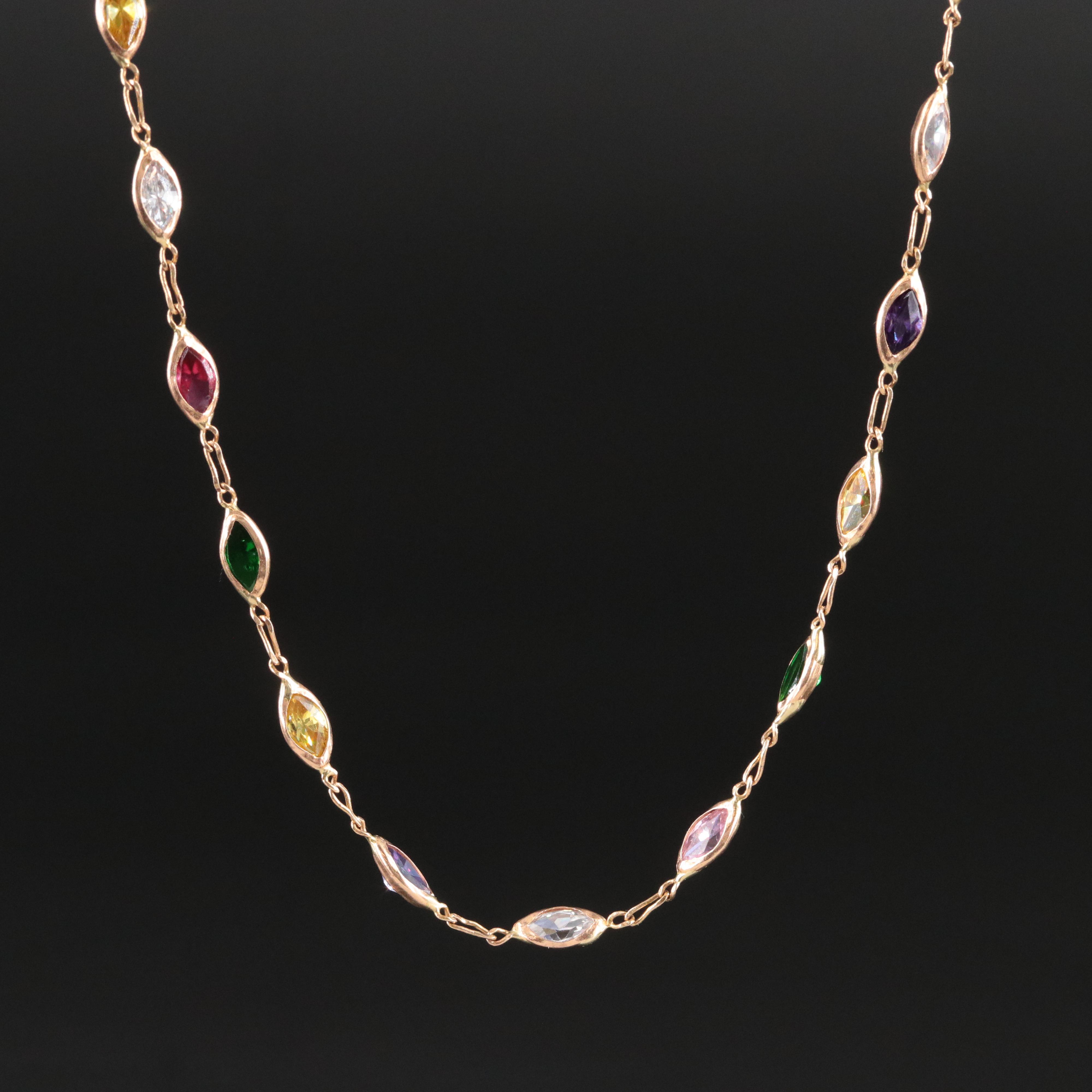 14K Station Necklace