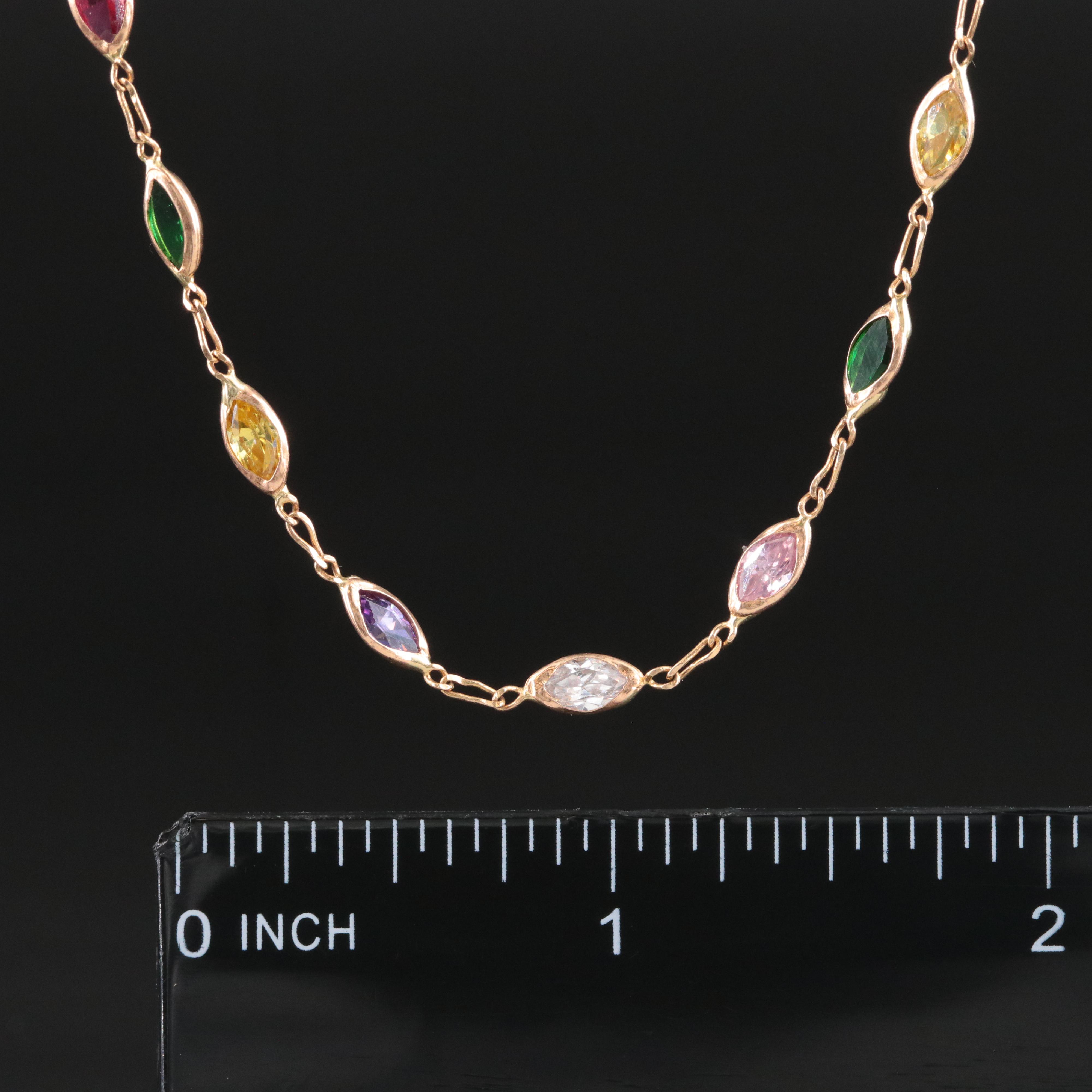 14K Station Necklace