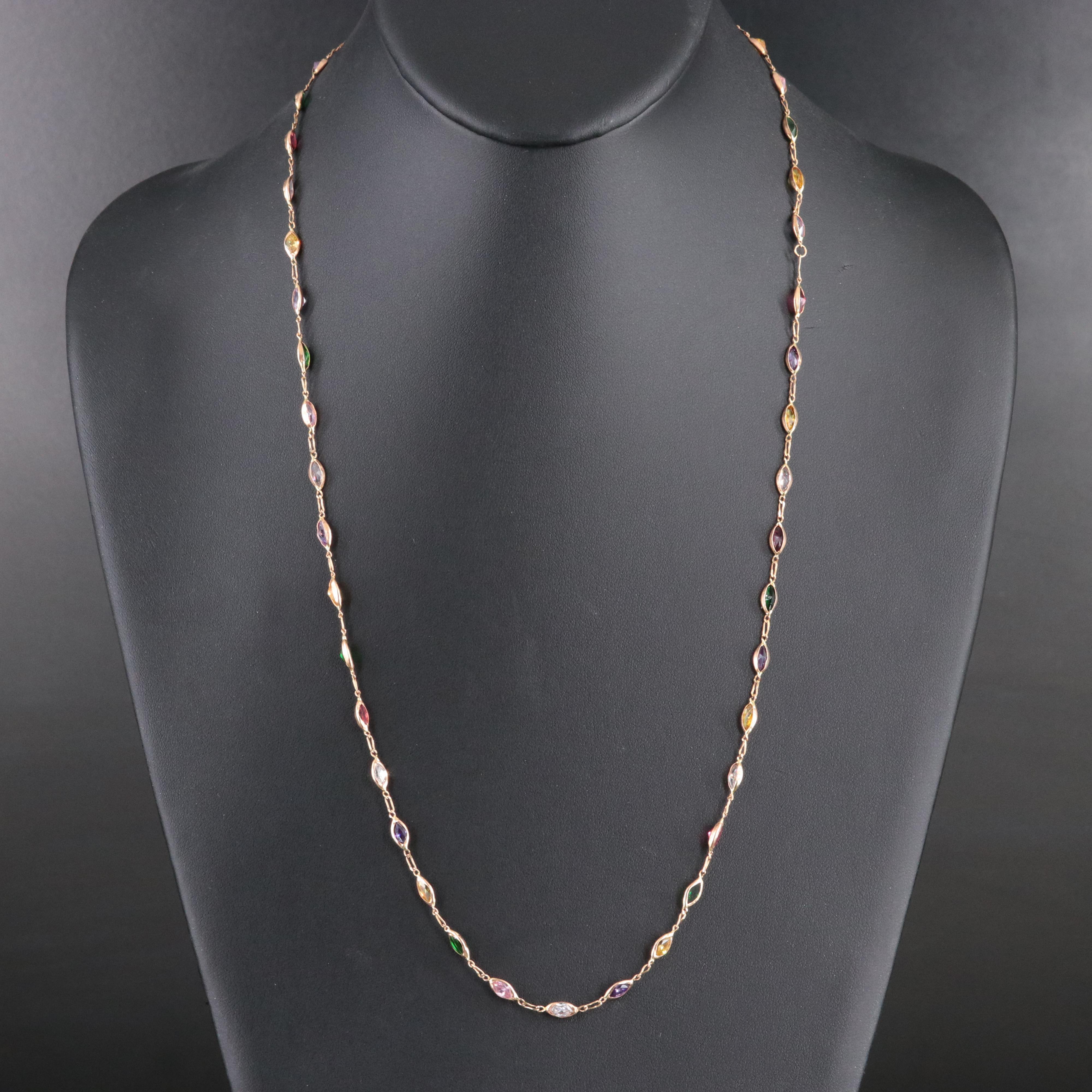 14K Station Necklace