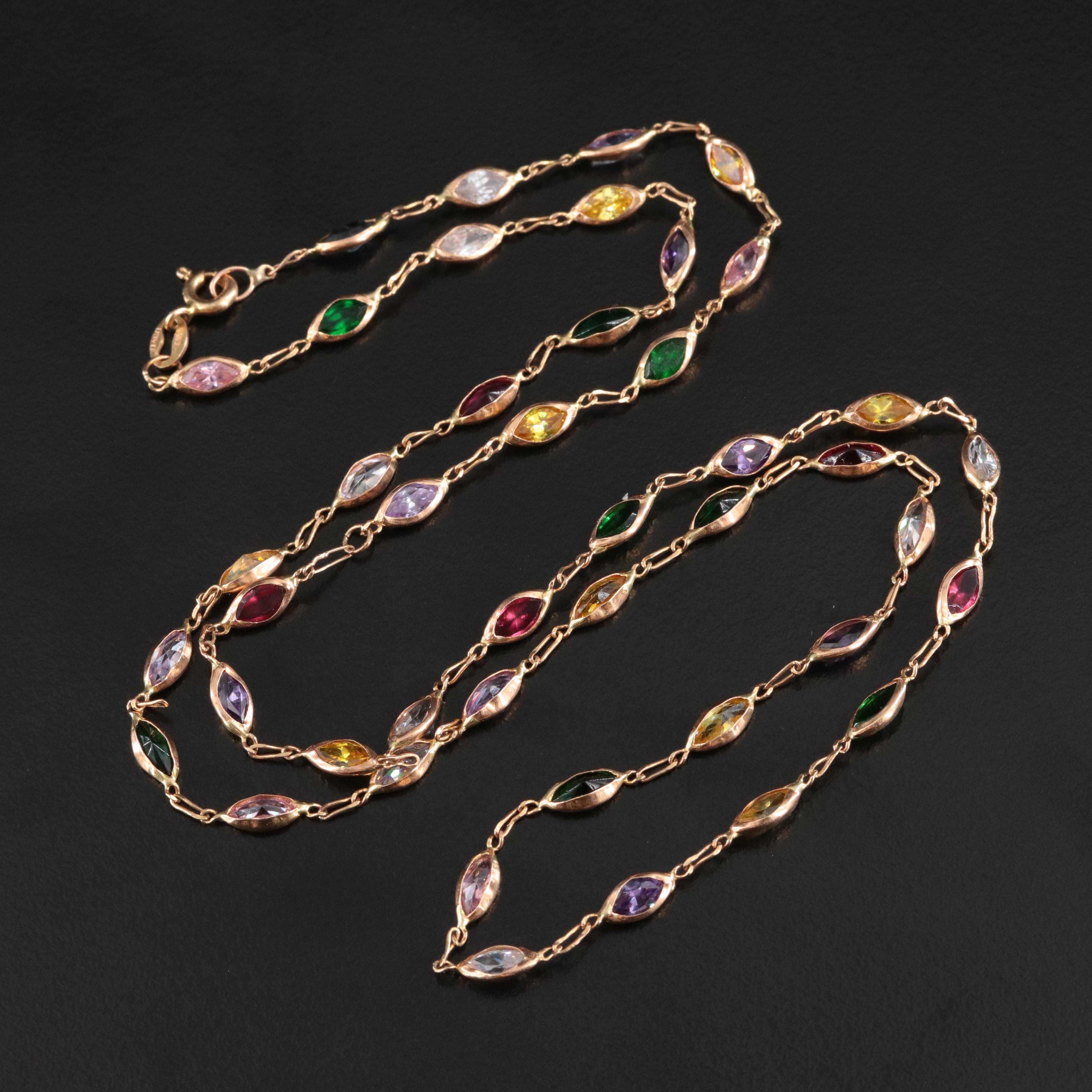 14K Station Necklace