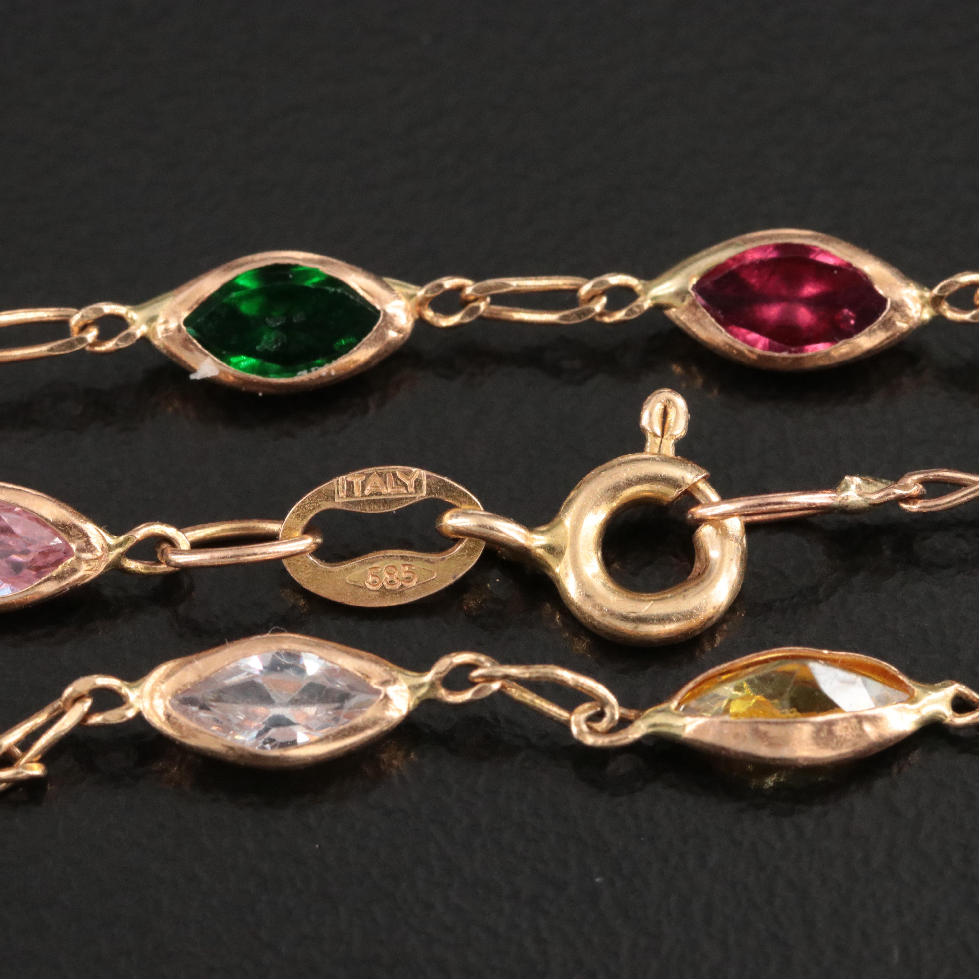 14K Station Necklace