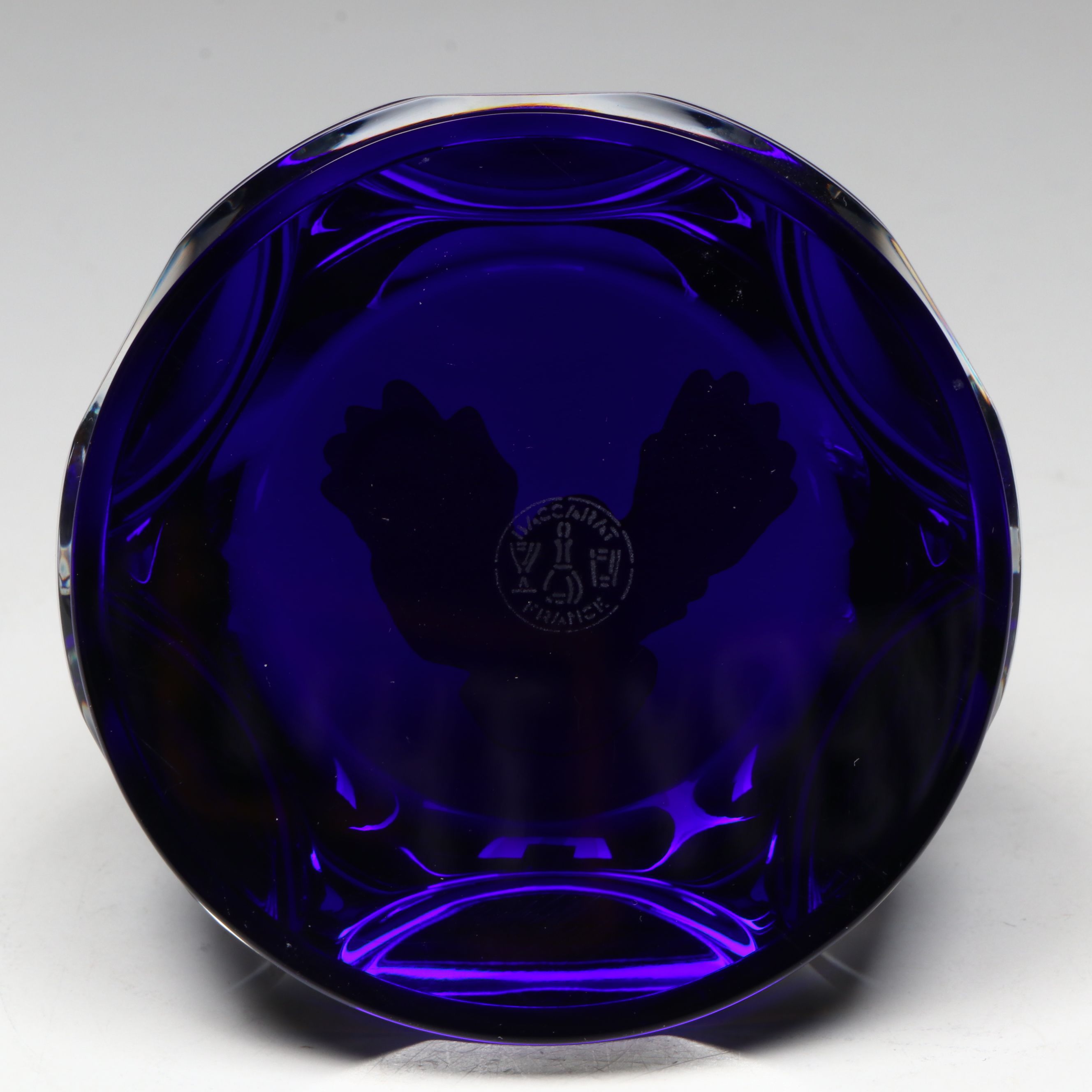 Baccarat “American Express” Gold Eagle Faceted Crystal Paperweight