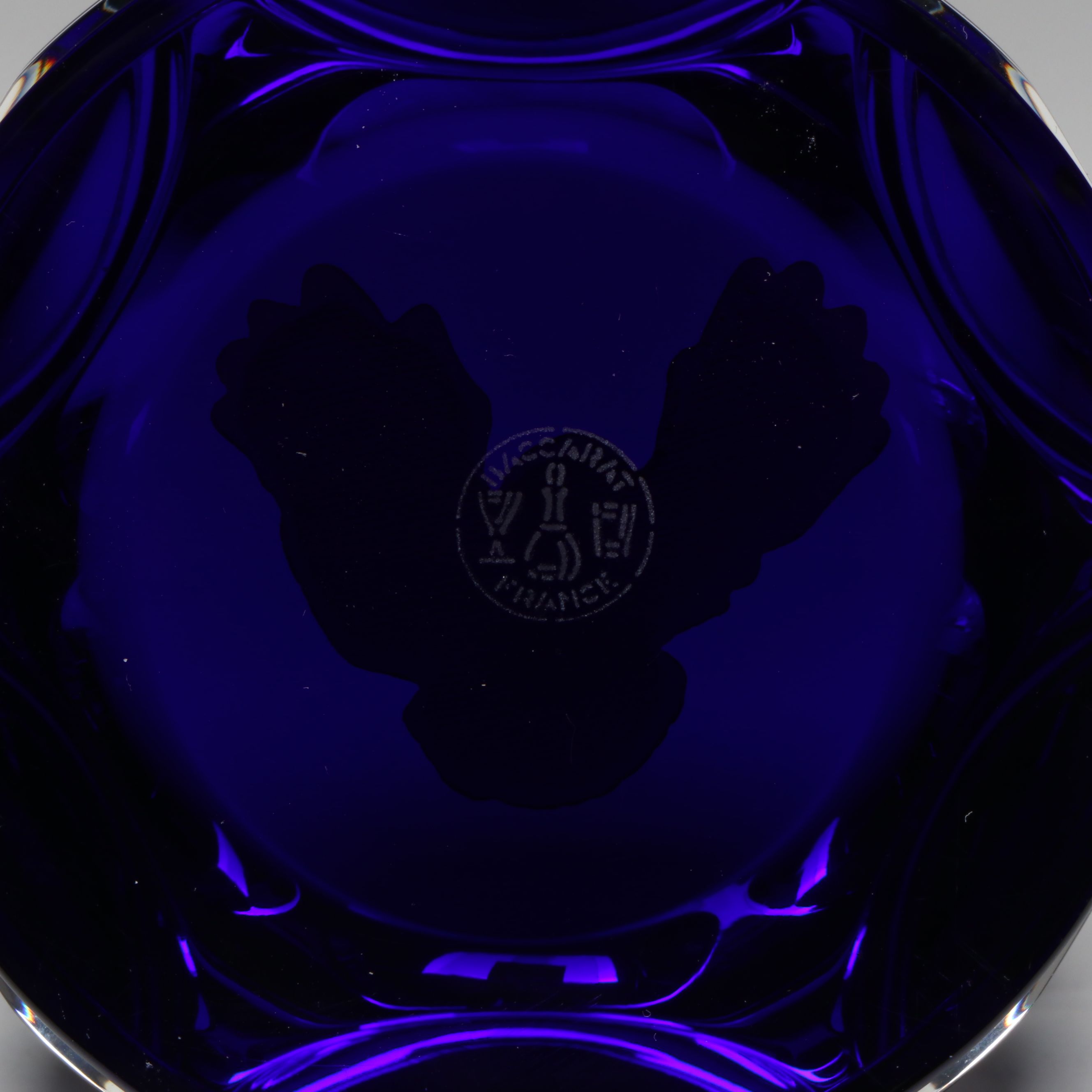 Baccarat “American Express” Gold Eagle Faceted Crystal Paperweight