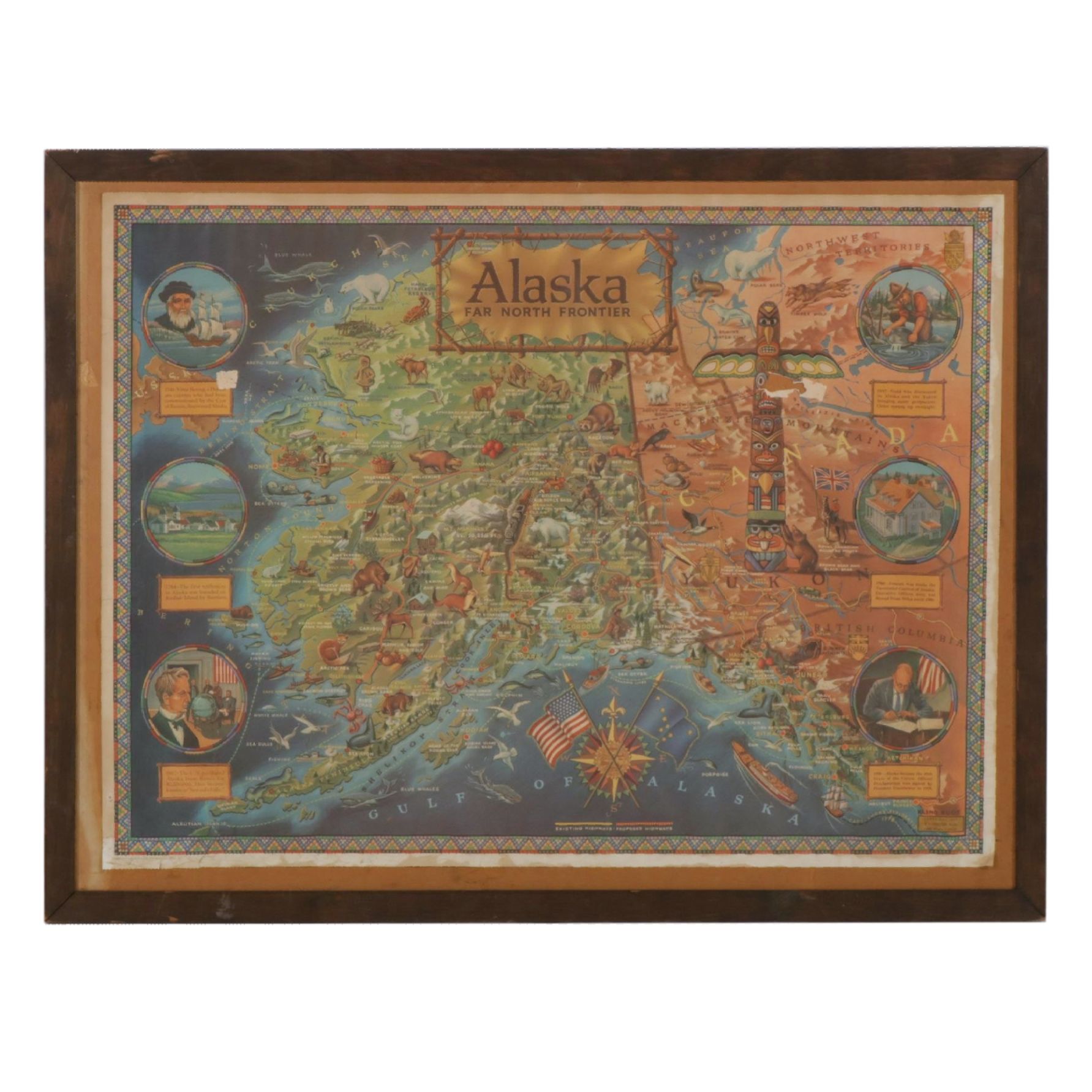 Offset Lithograph Map After Klengston Rude "Alaska: Far North Frontier, 1964