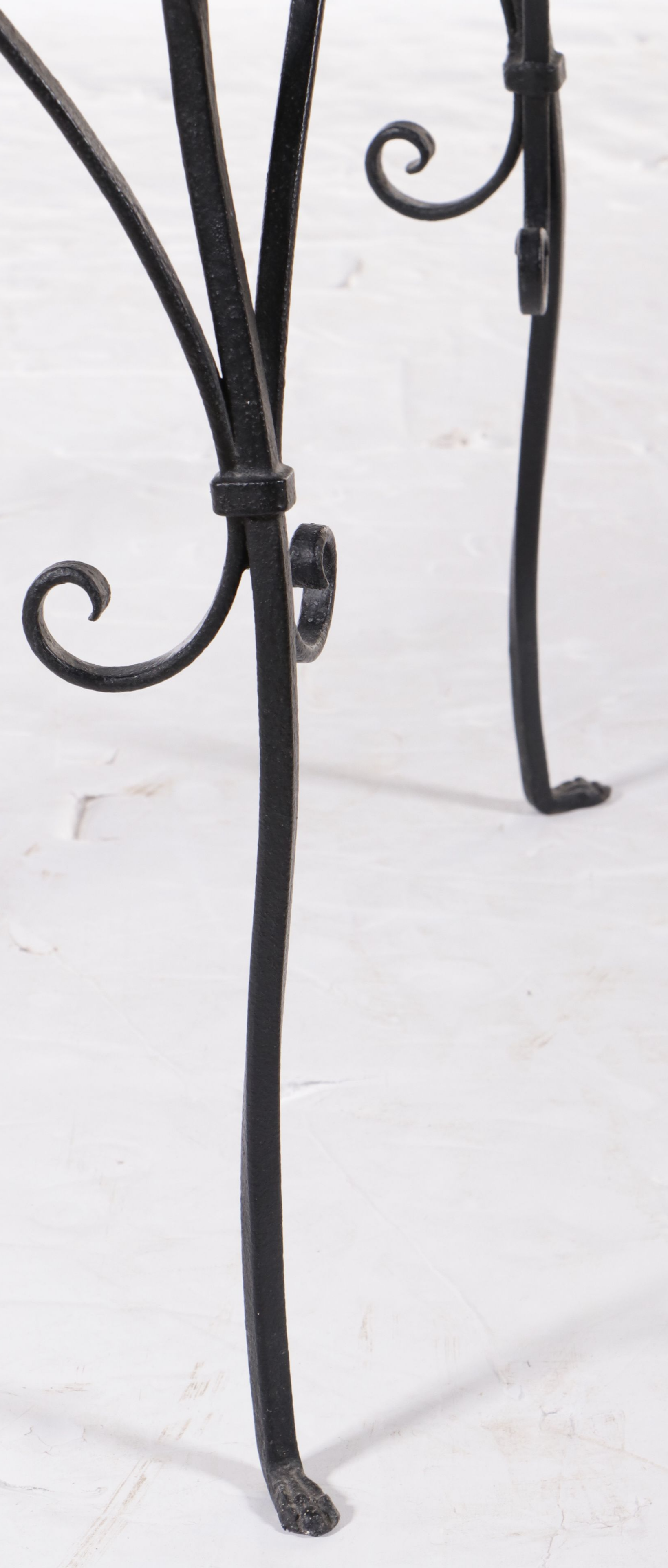 Wrought Iron Patio Table with Glass Top