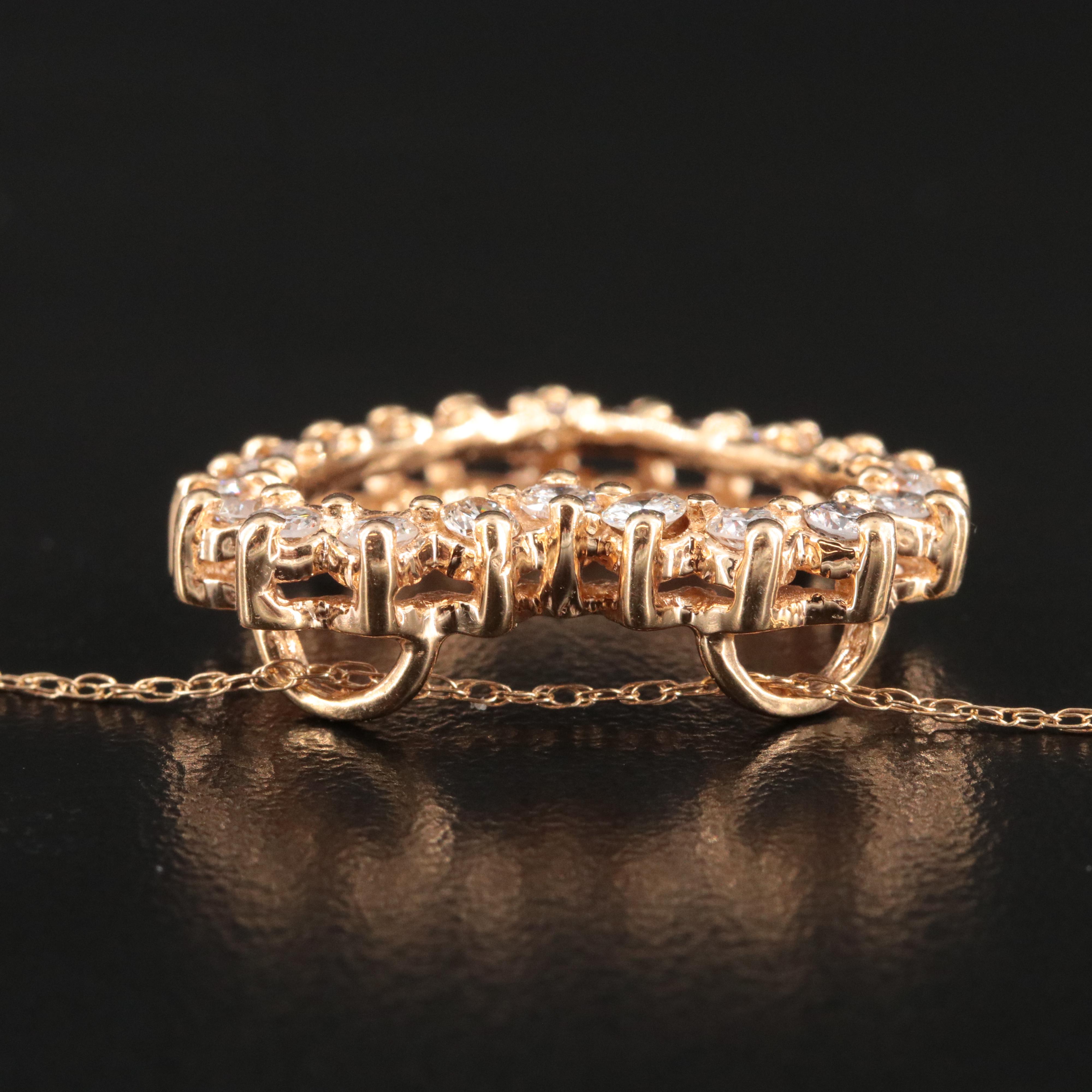 10K 1.04 CTW Diamond Heart Pendant Necklace